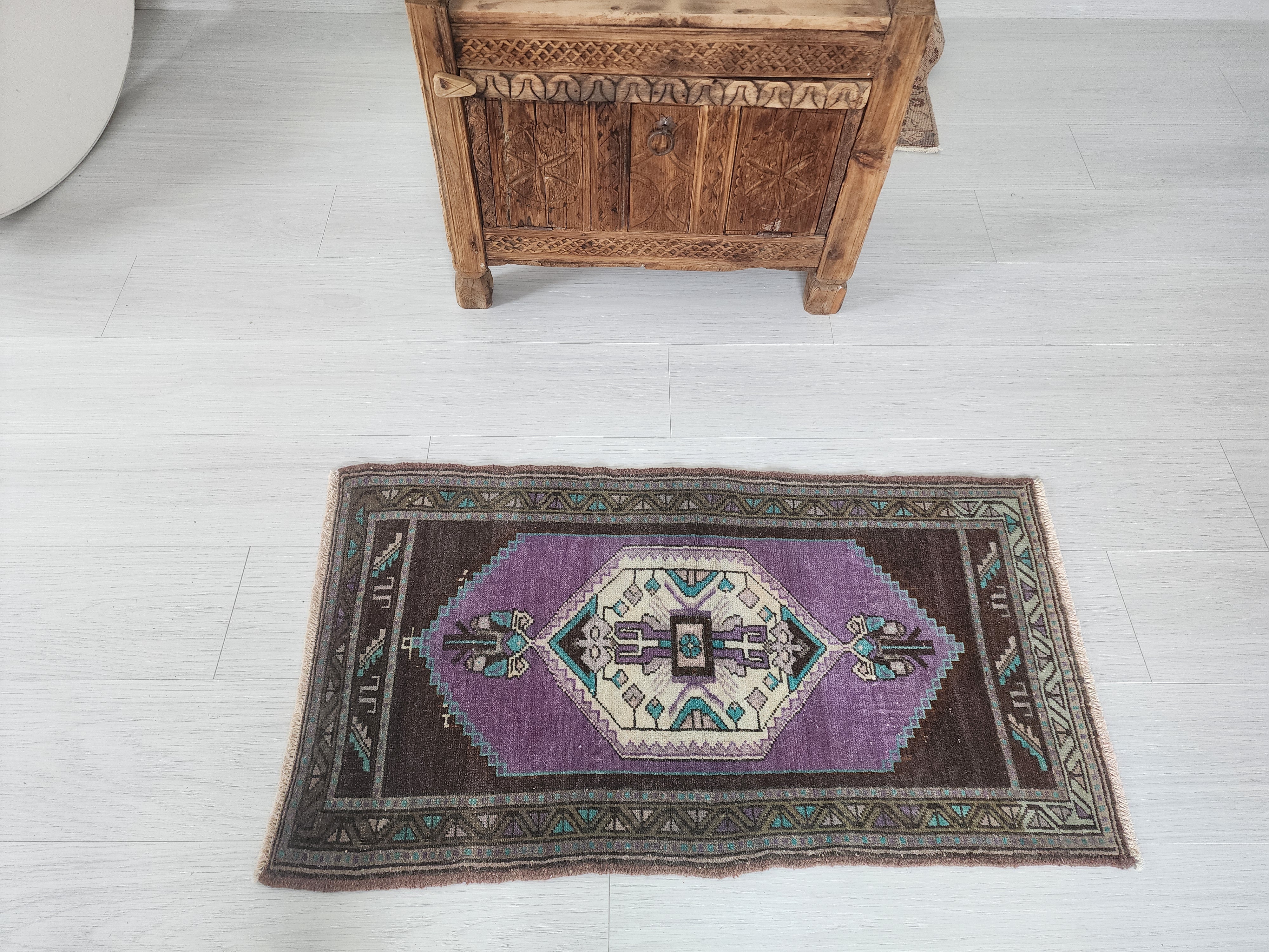 Vintage Turkish Small Rug, 3 ft 3 in x 1 ft 9 in,