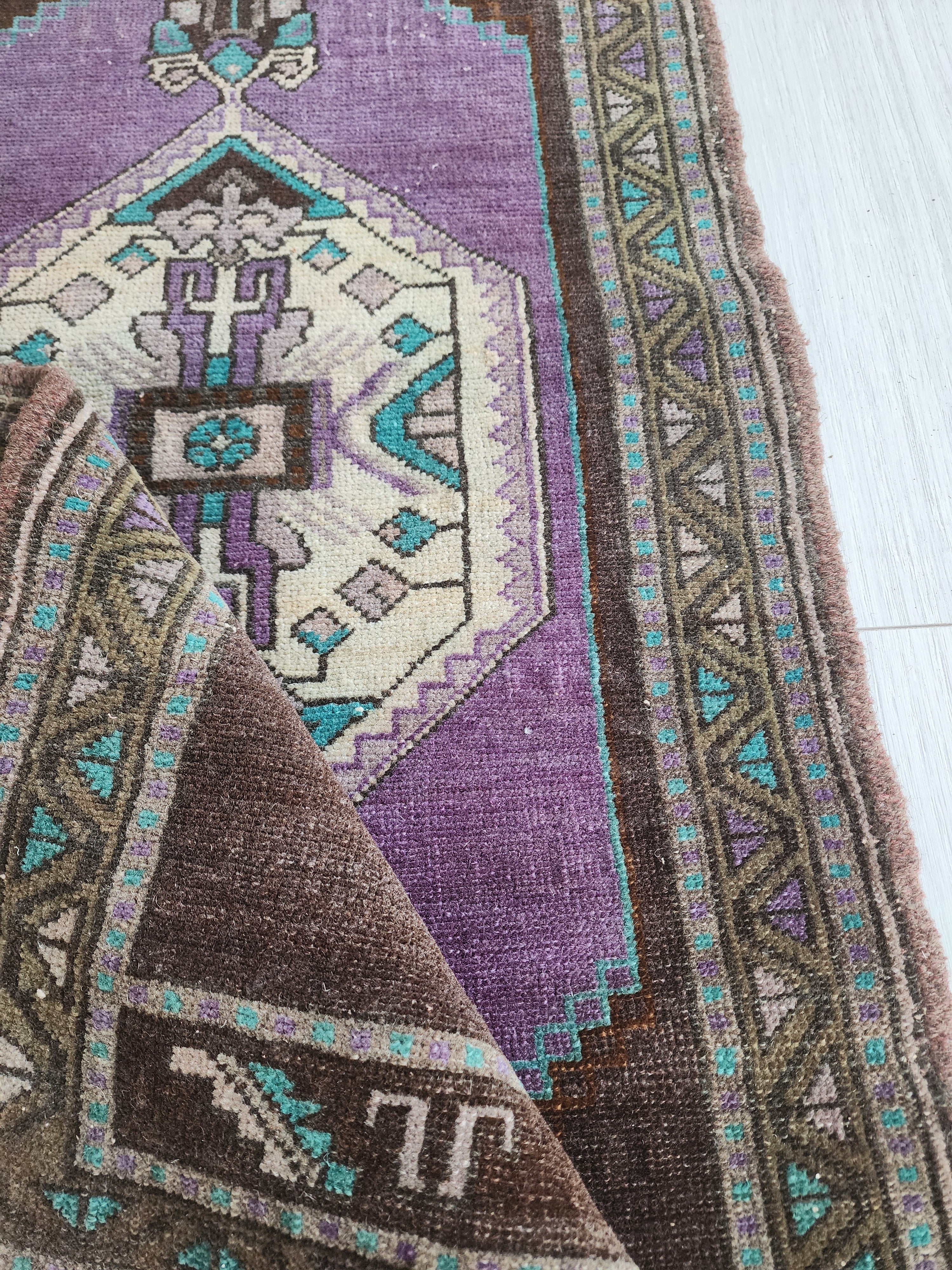 Vintage Turkish Small Rug, 3 ft 3 in x 1 ft 9 in,