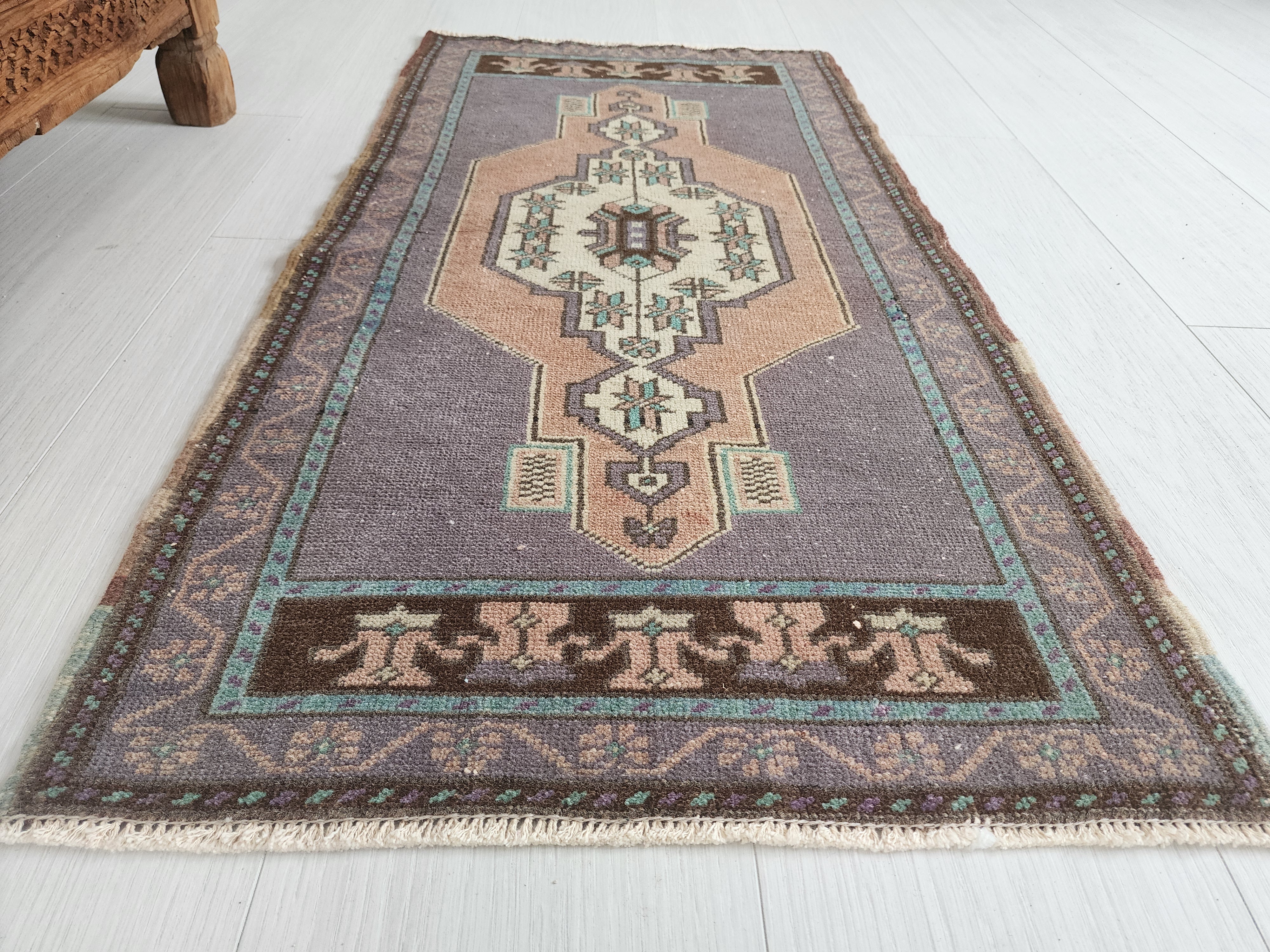 antique Oushak Small Rug — in setting