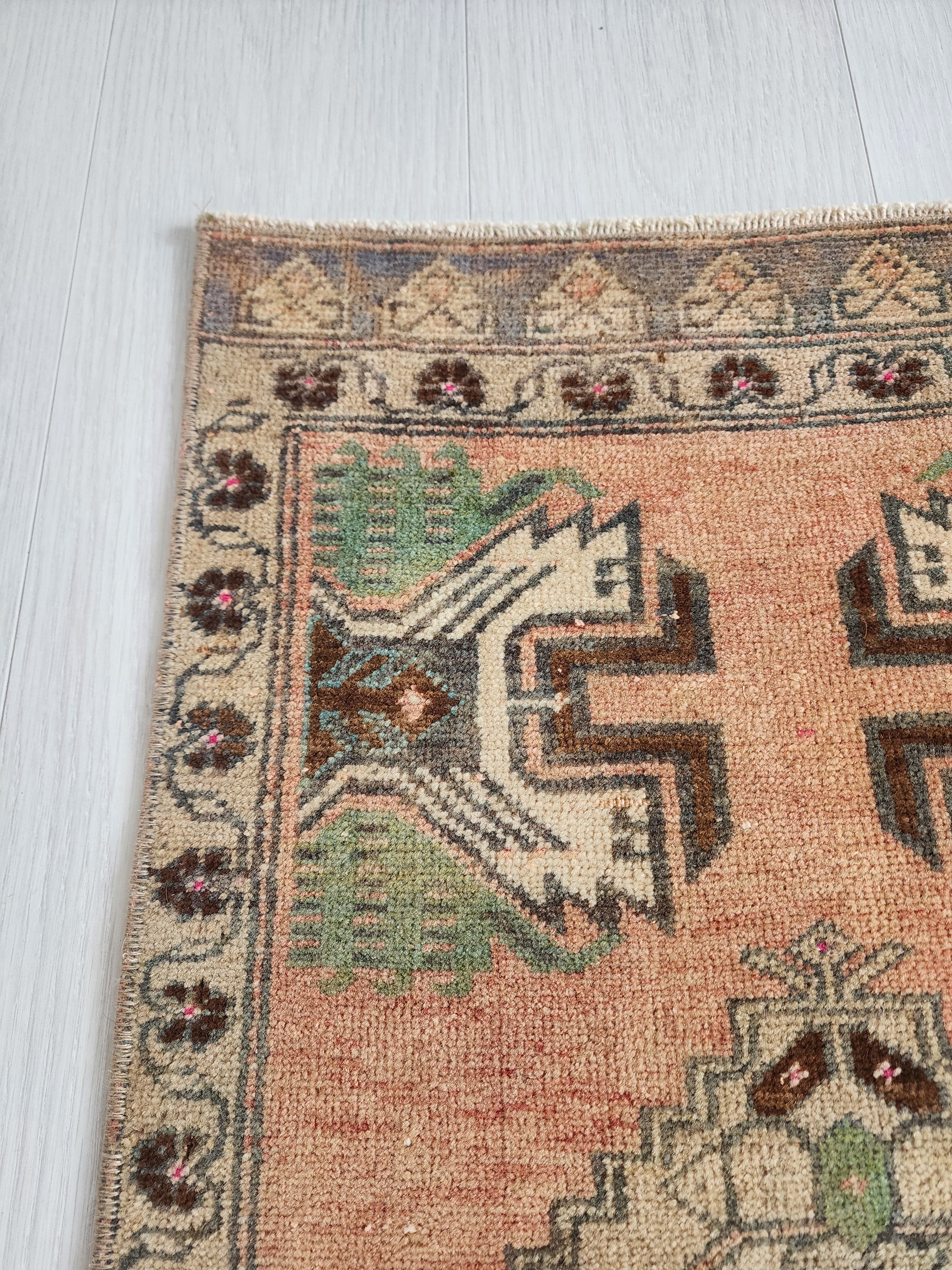 antique Anatolian Small Rug — edge weave