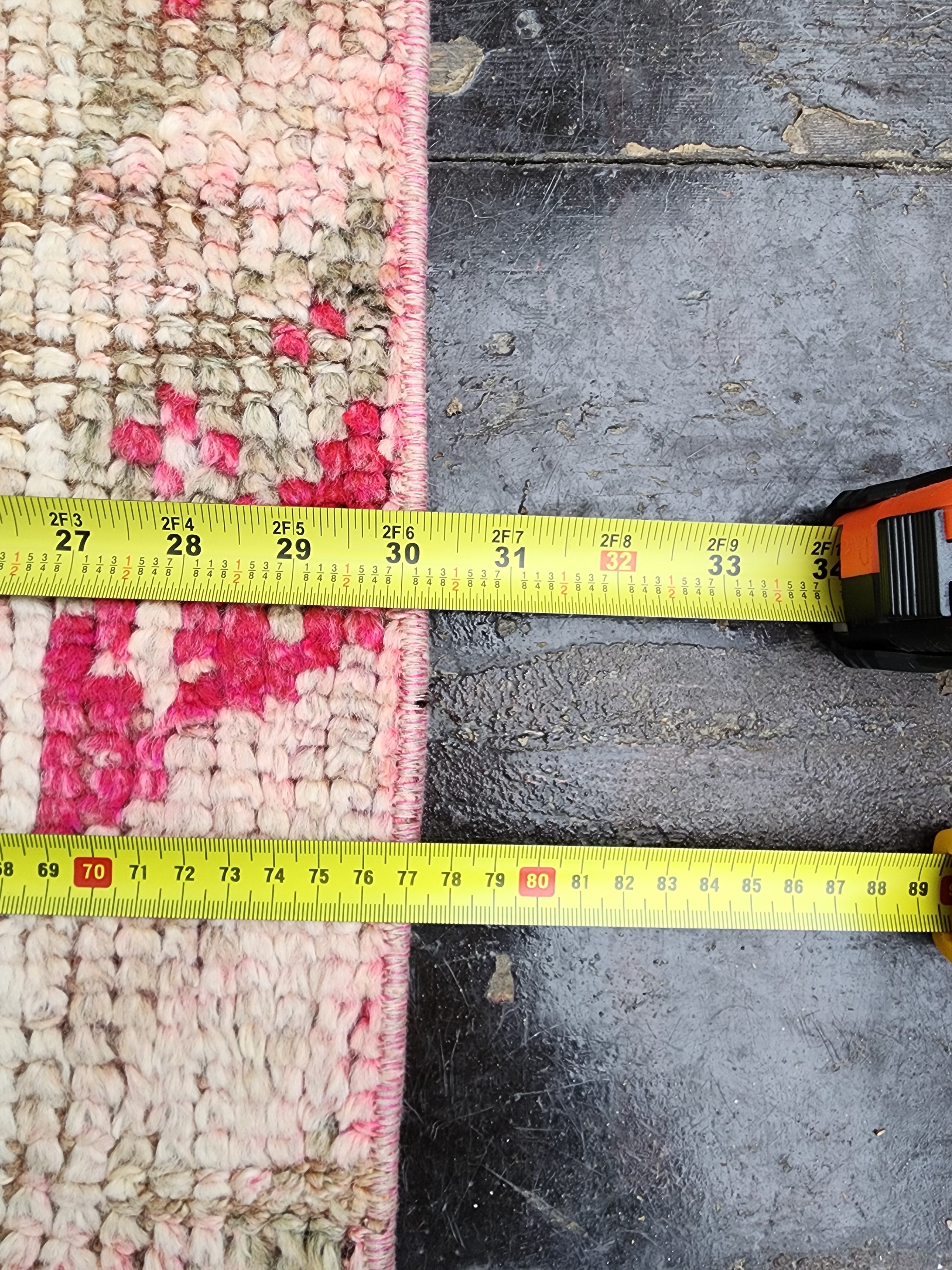 vintage Oushak Wool Runner Rug — pile detail