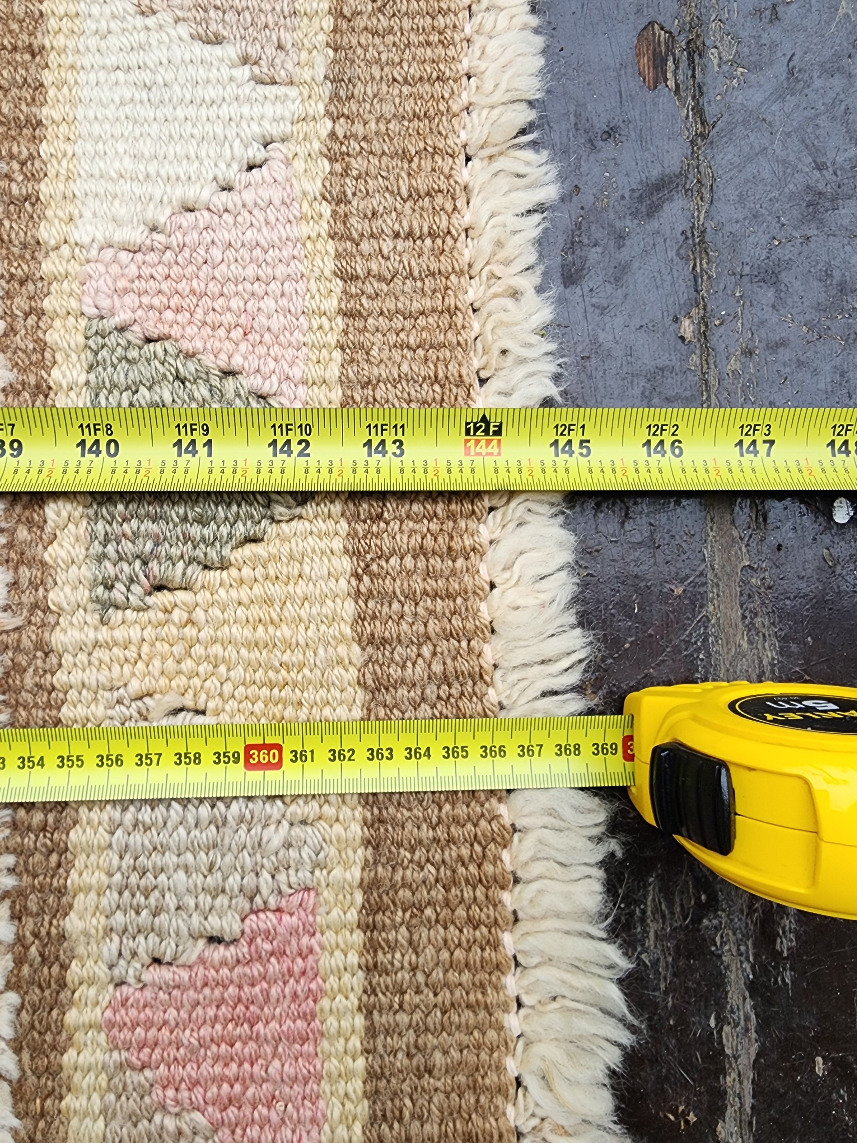 Tapis de couloir Oushak turc pâle 2'6''x''12''