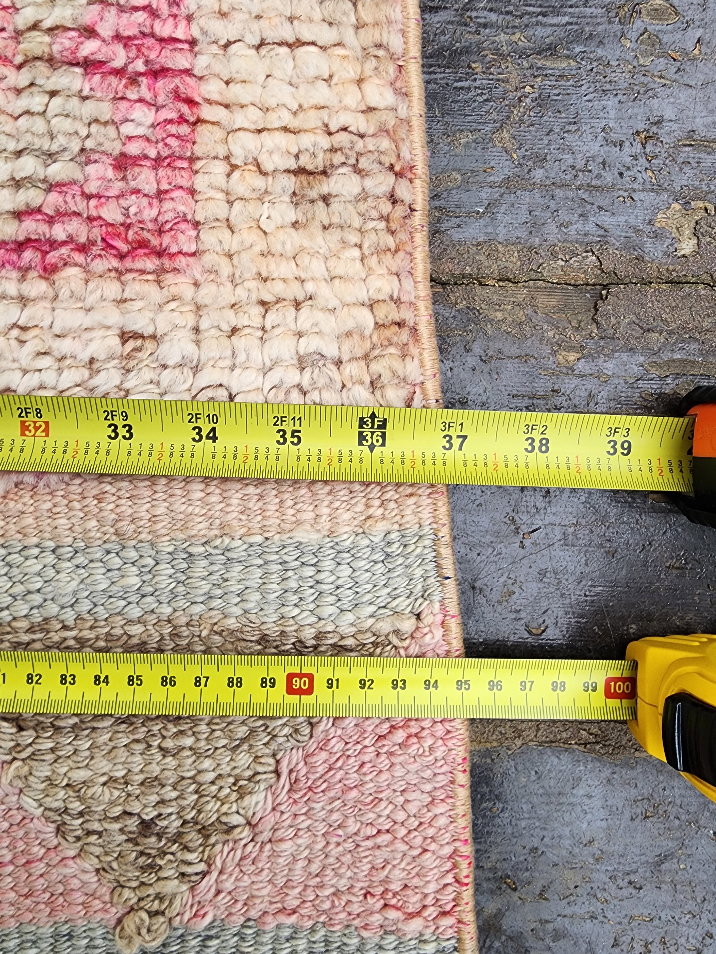 Tapis de couloir Oushak turc pâle 3'1'' x 11'4''