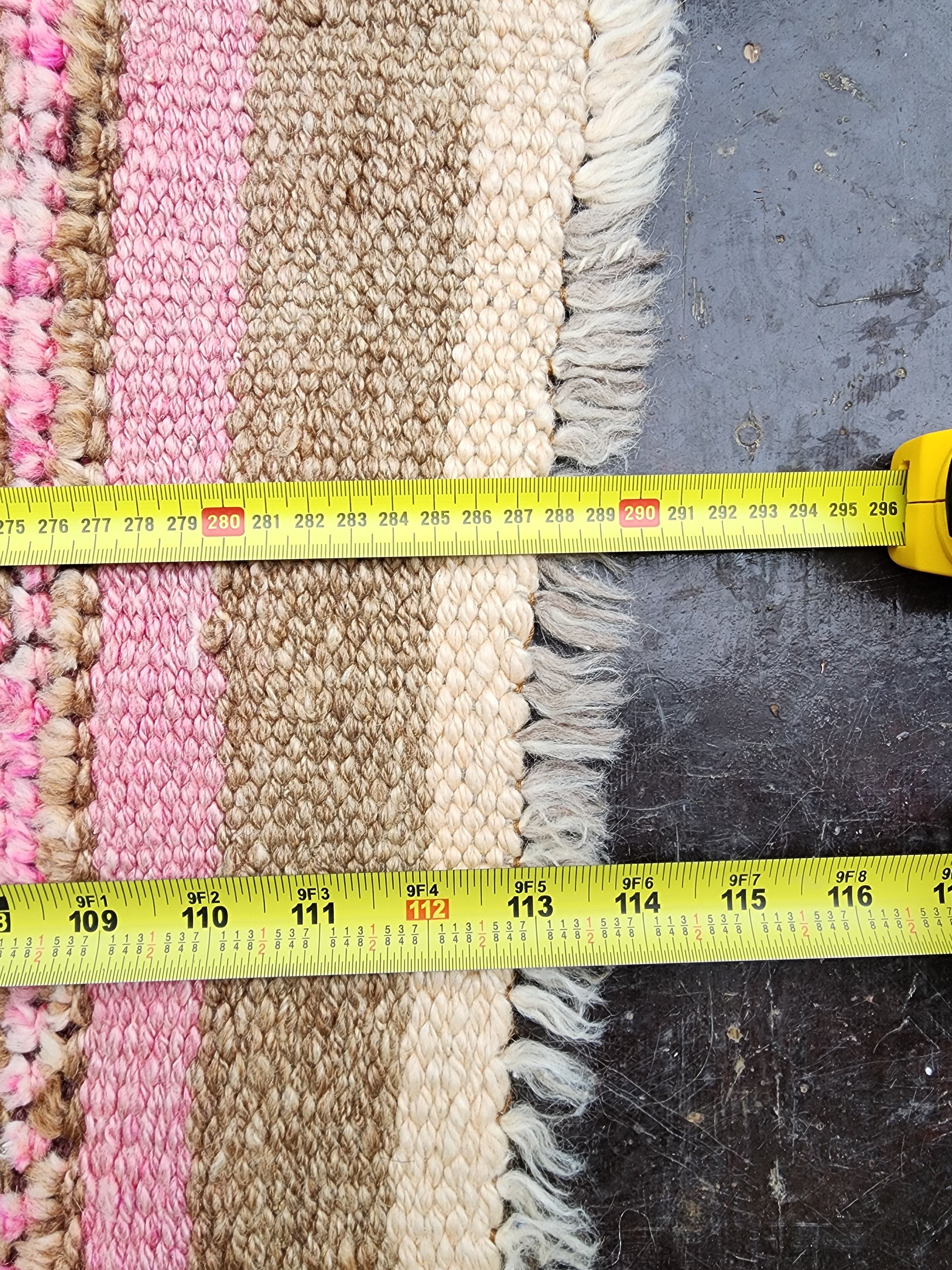 vintage Oushak Wool Runner Rug — edge weave