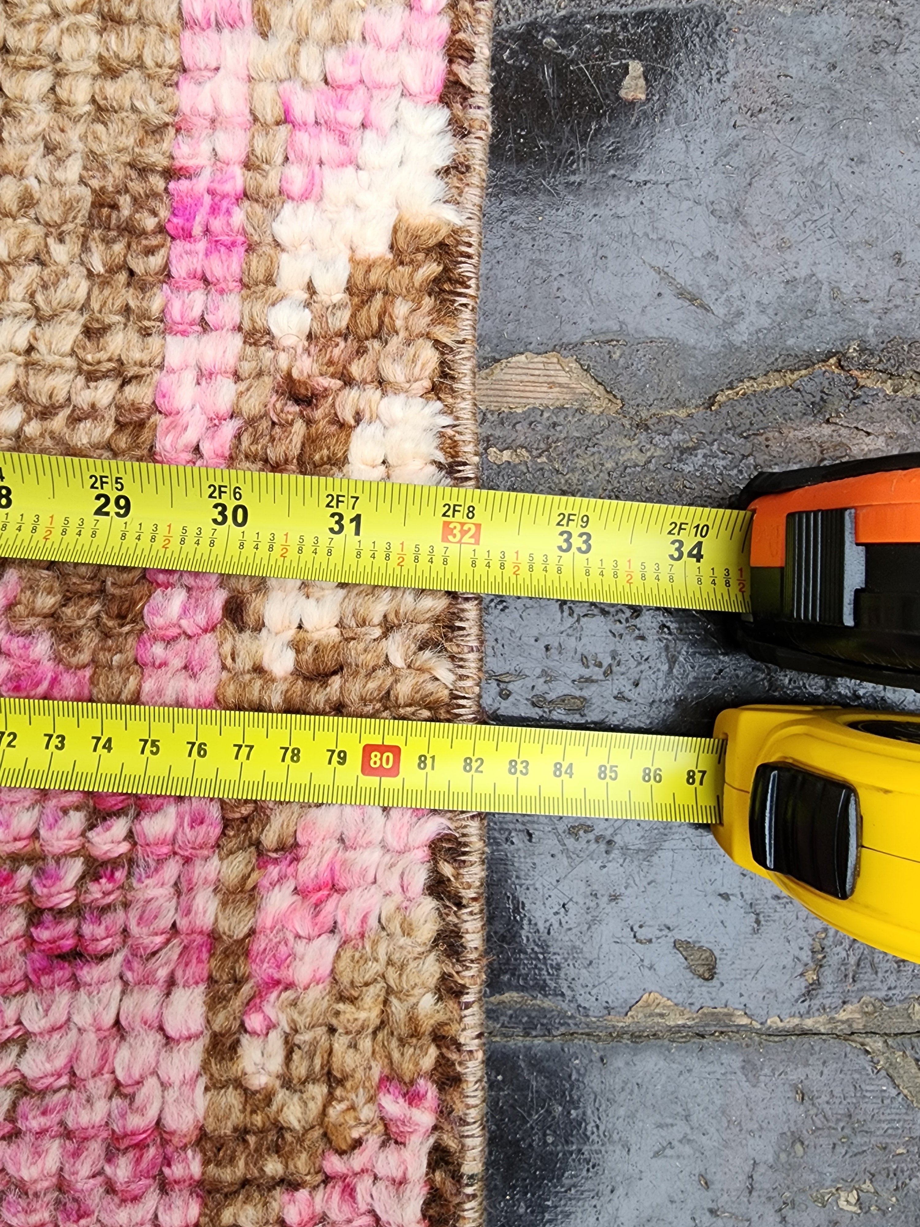 vintage Oushak Wool Runner Rug — pile detail