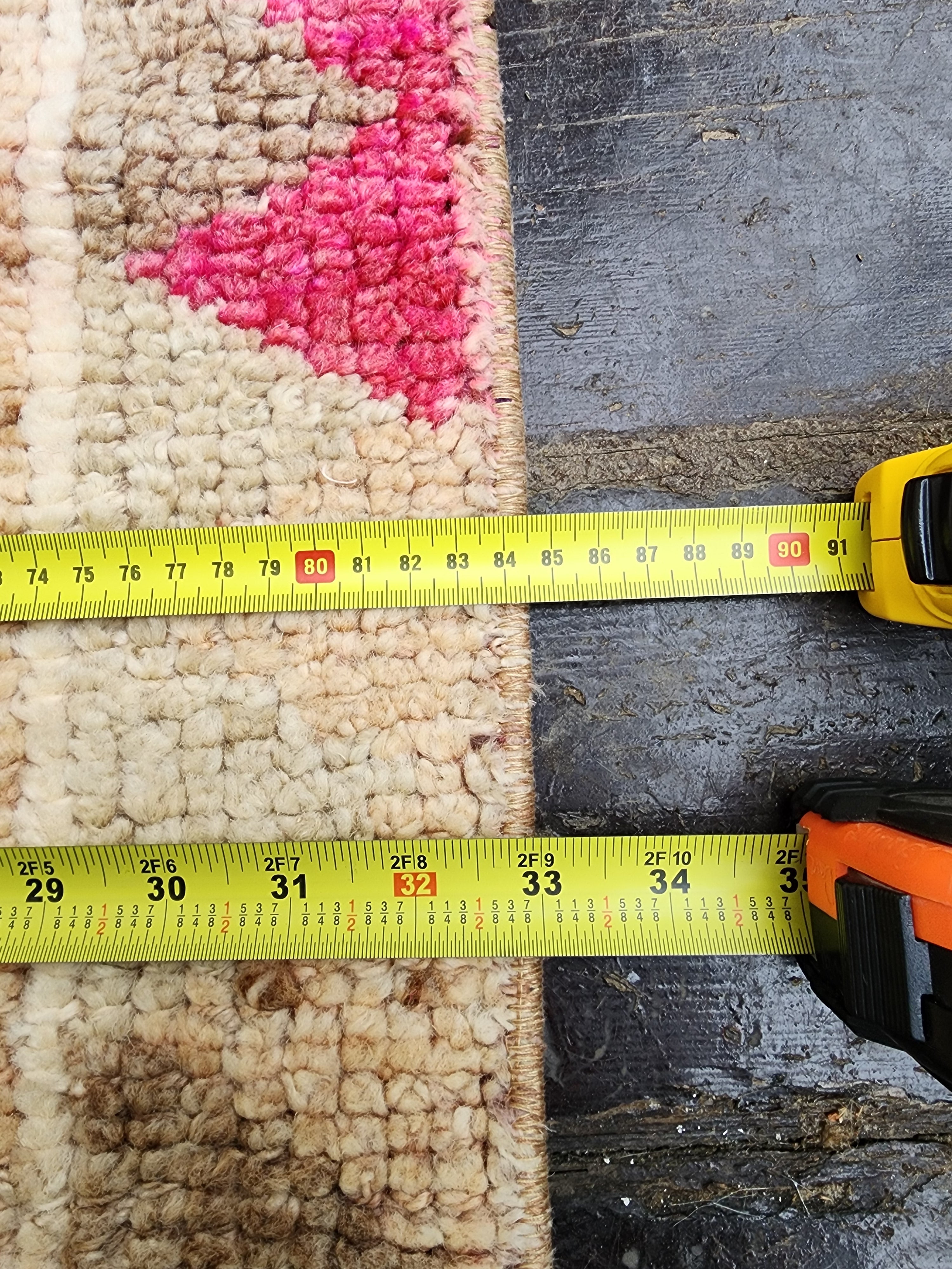 vintage Oushak Wool Runner Rug — pile detail