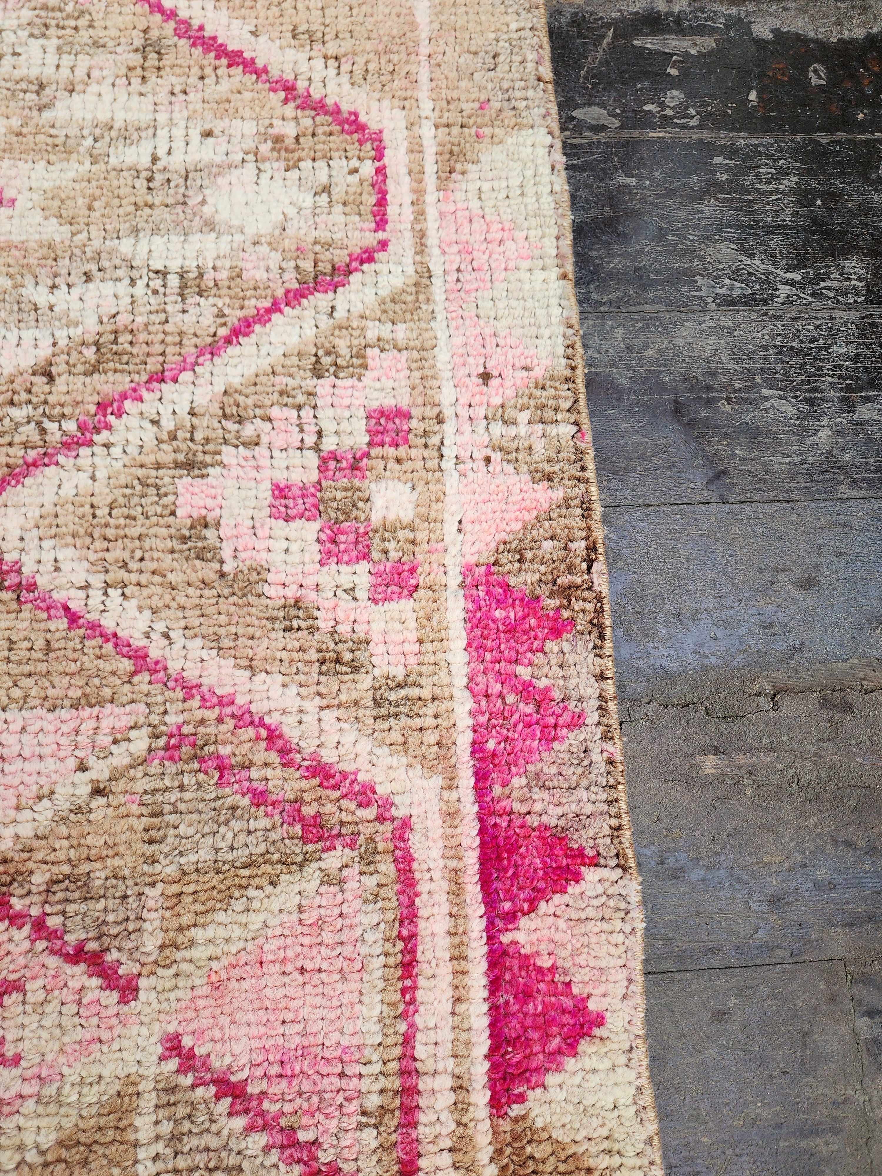 Tapis de couloir turc pâle Oushak 2'9''x14'11''