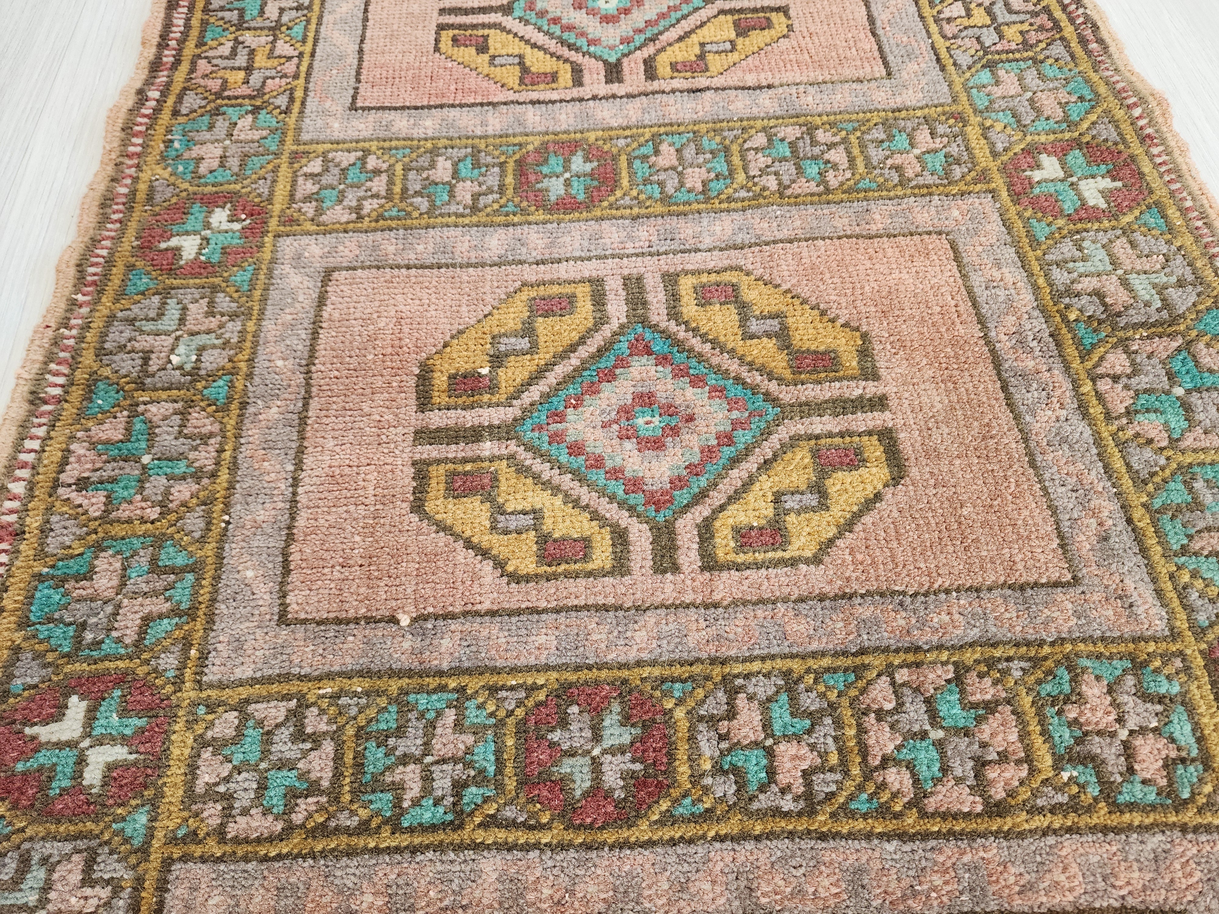 vintage Anatolian Wool Small Rug — in setting