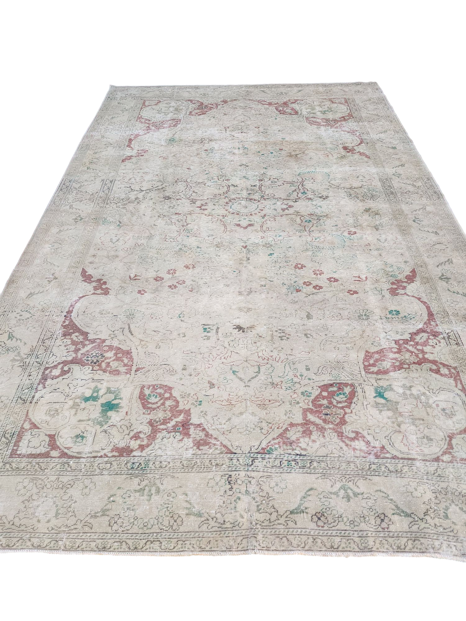 vintage Anatolian Wool Large Area Rug — back view