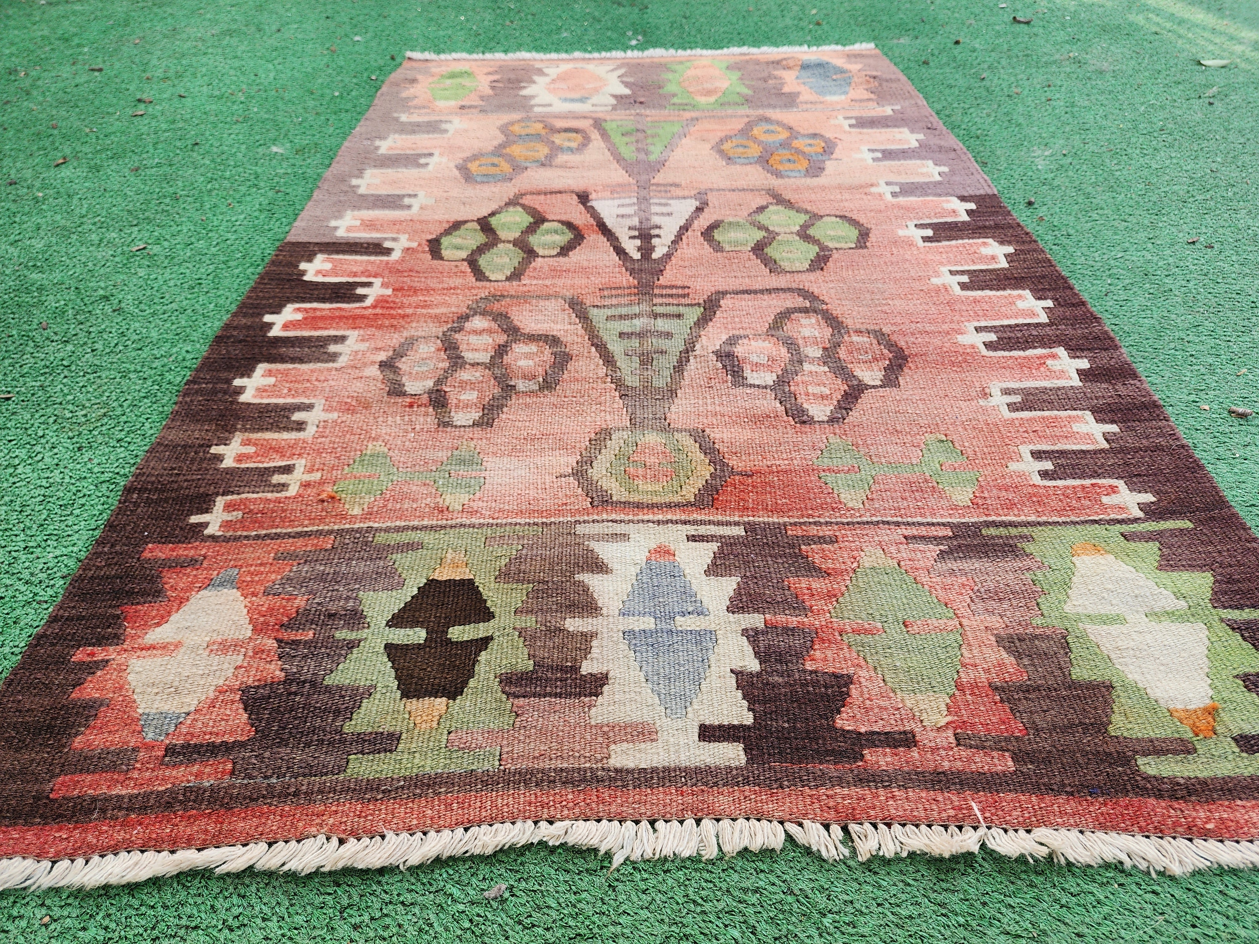 vintage Anatolian Small Rug — edge weave