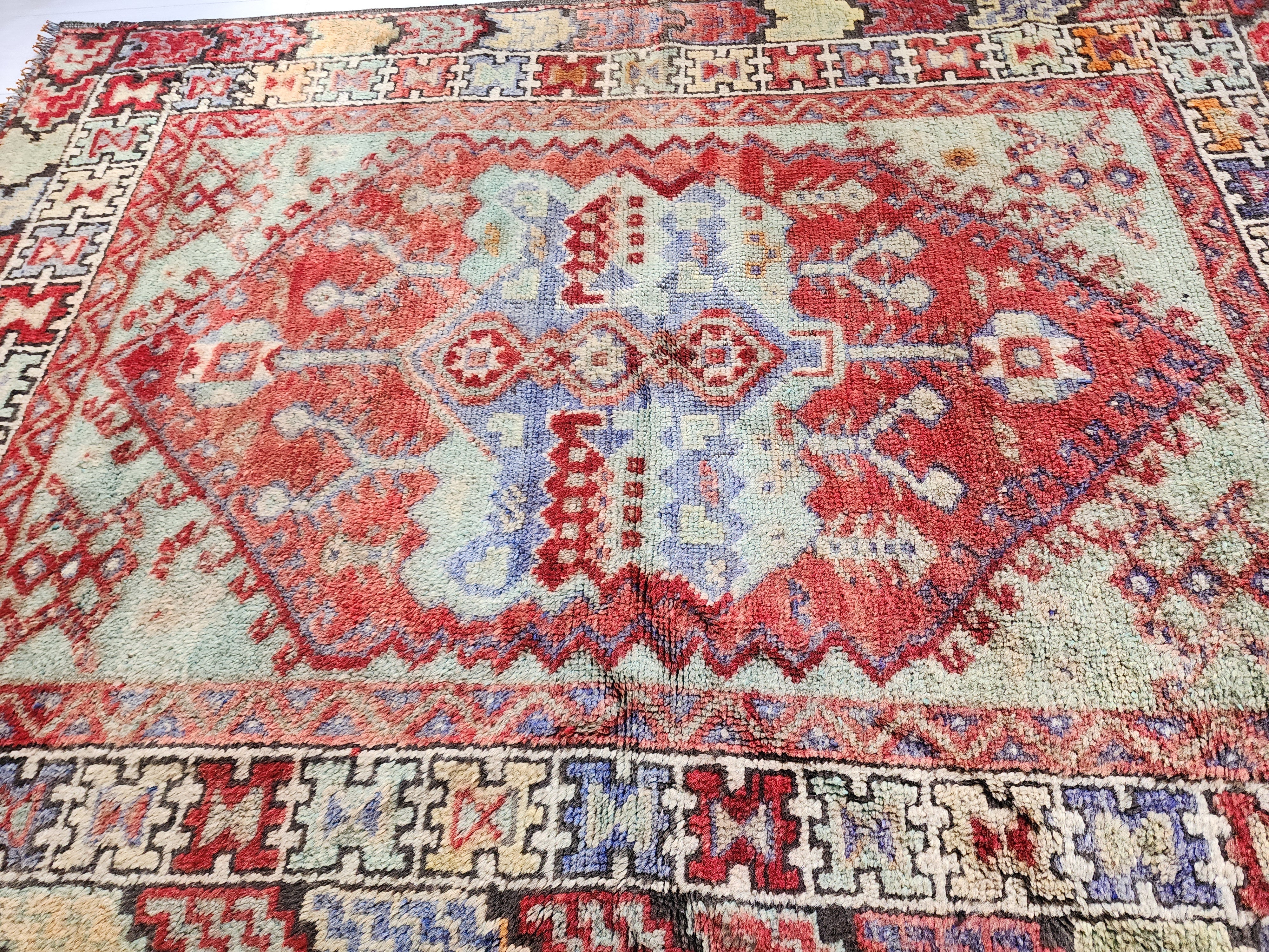 Hand-Knotted Anatolian Konya Rug with Rich Reds and Earthy Tones