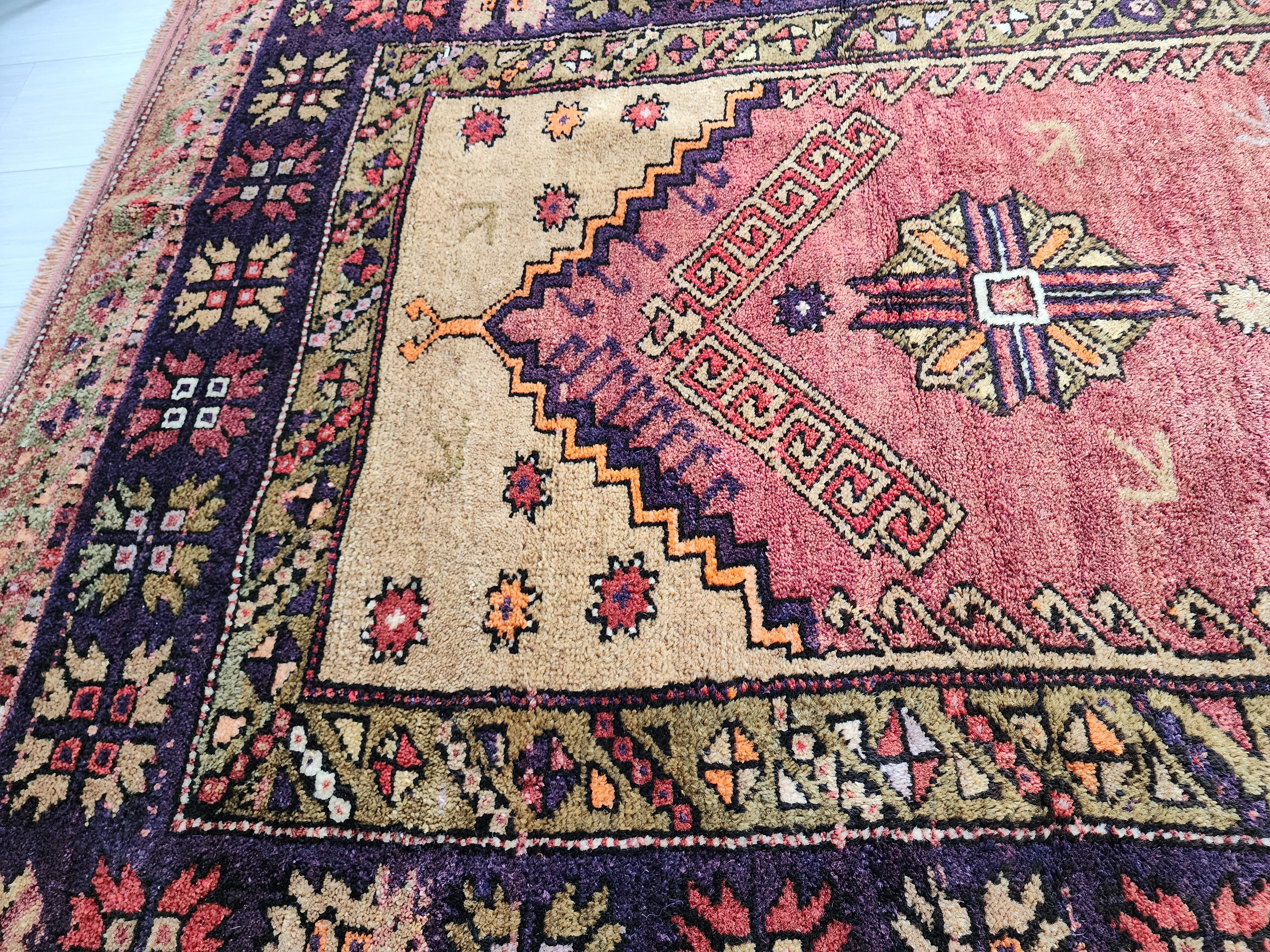 Antique Turkish Konya Prayer Rug with Stepped Mihrab Design