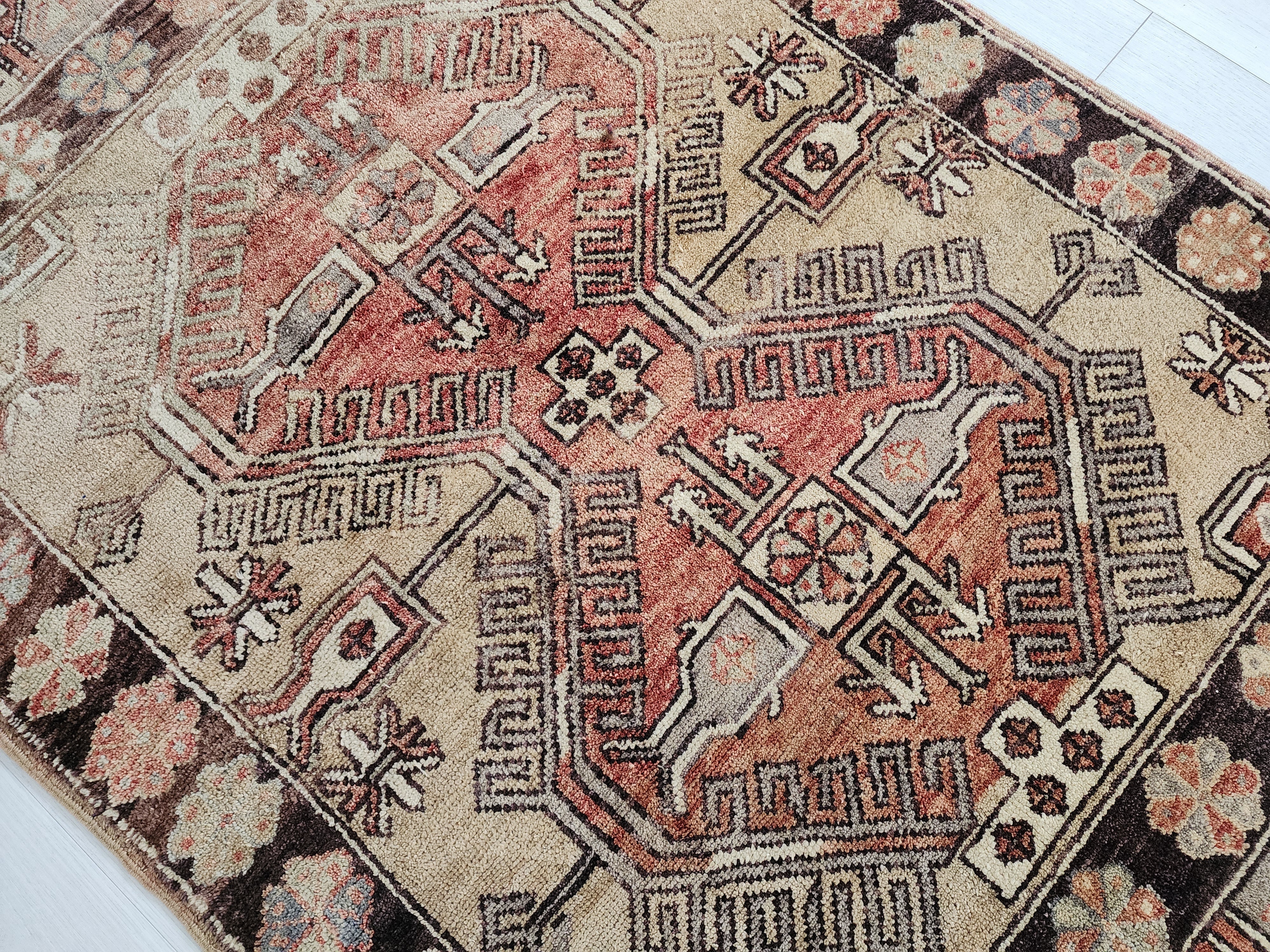 antique Konya Wool Small Rug — pattern close-up