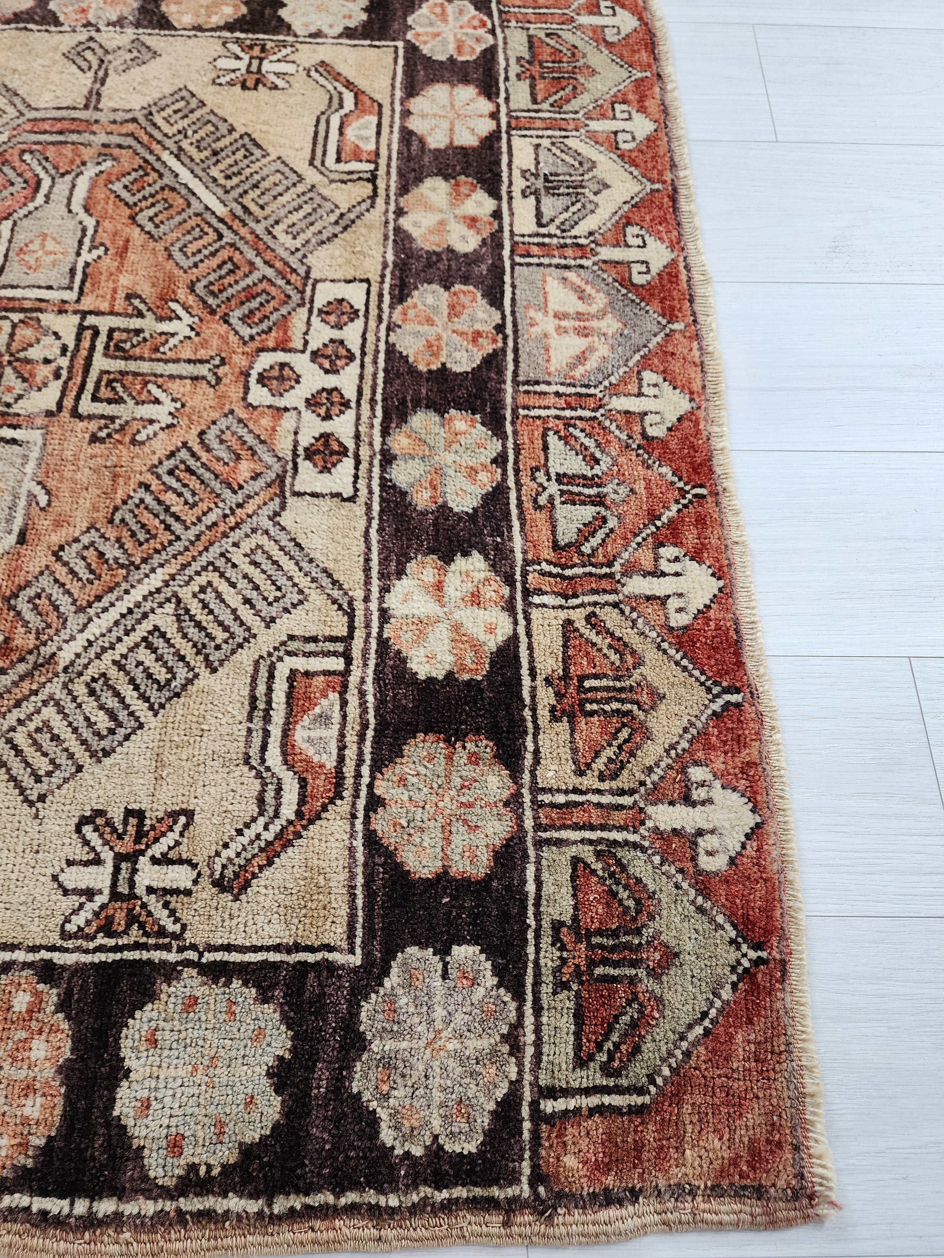 antique Konya Wool Small Rug — in setting
