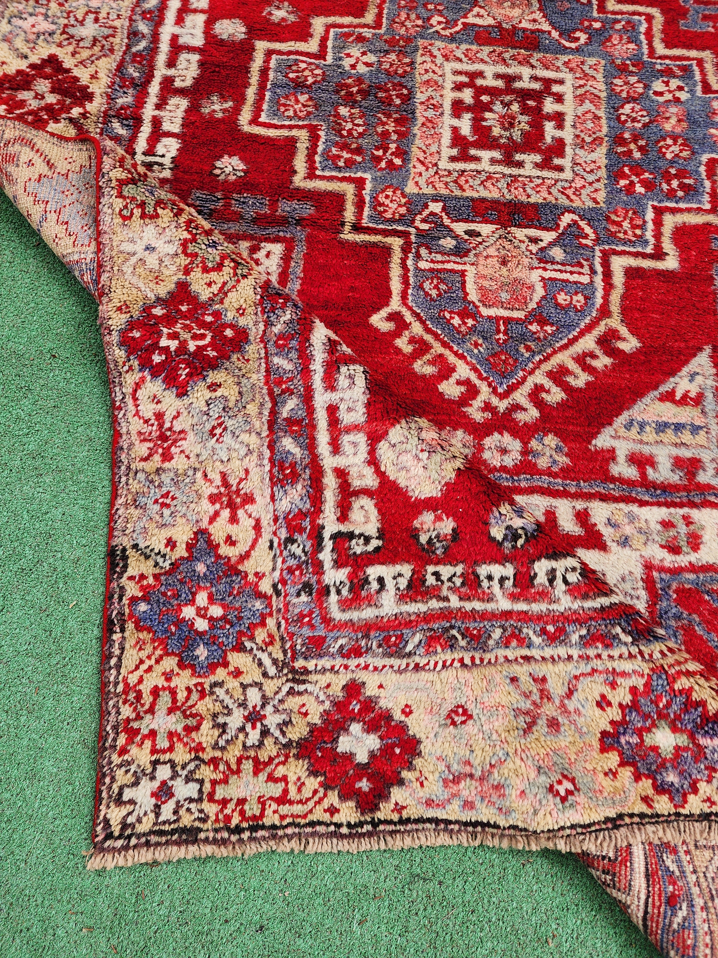 antique Turkish Wool Small Rug — styled view