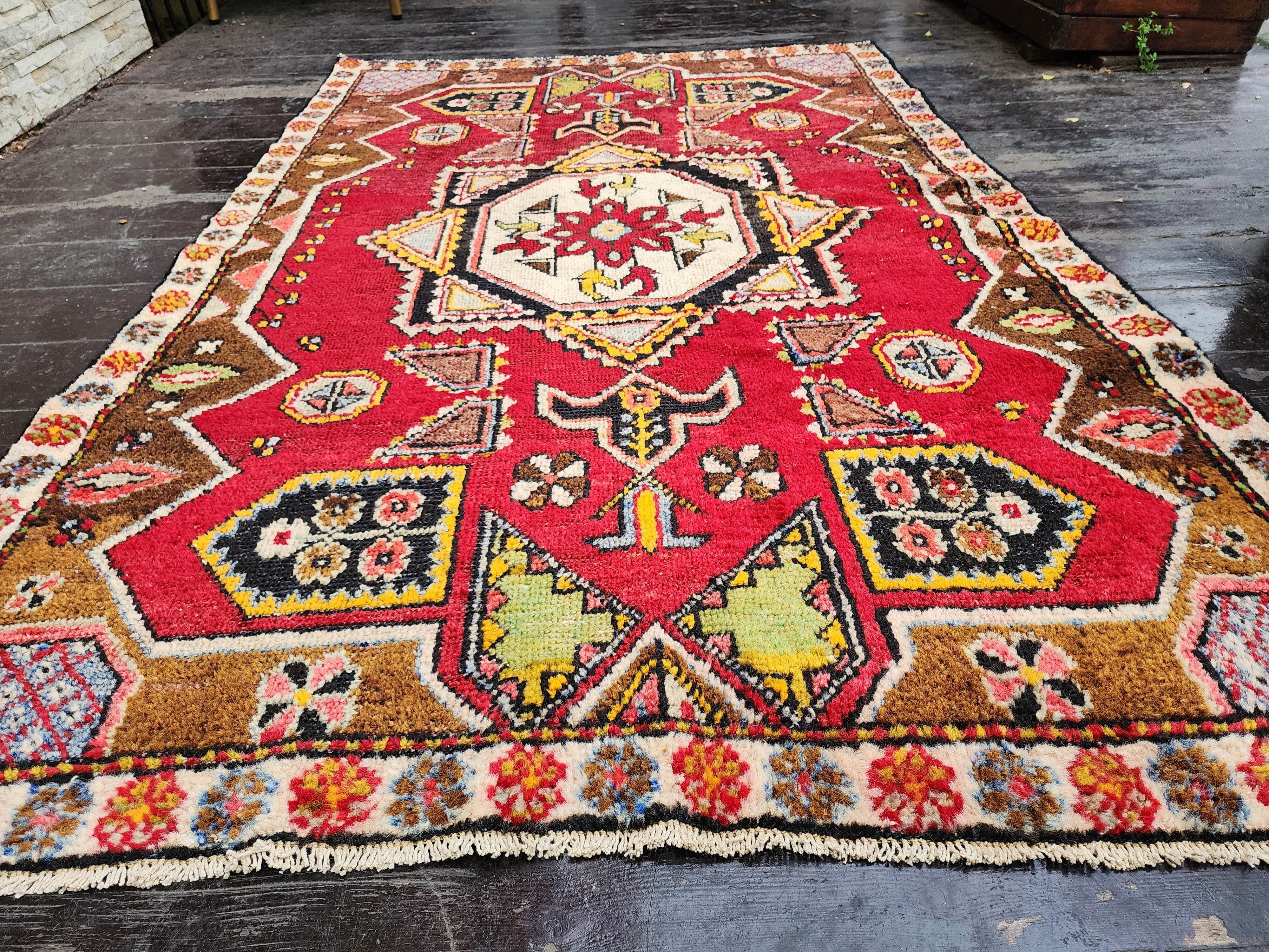 antique Anatolian Wool Small Rug — styled view