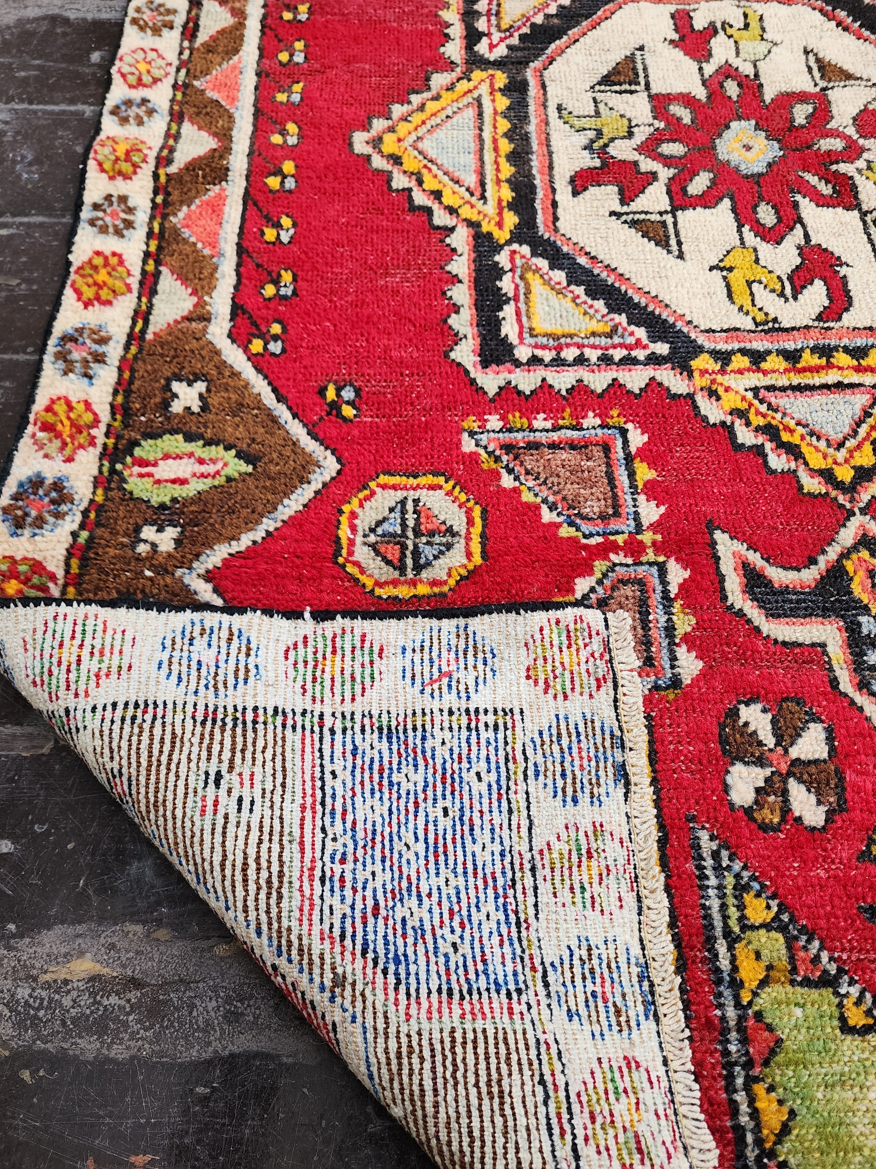 antique Anatolian Wool Small Rug — styled view