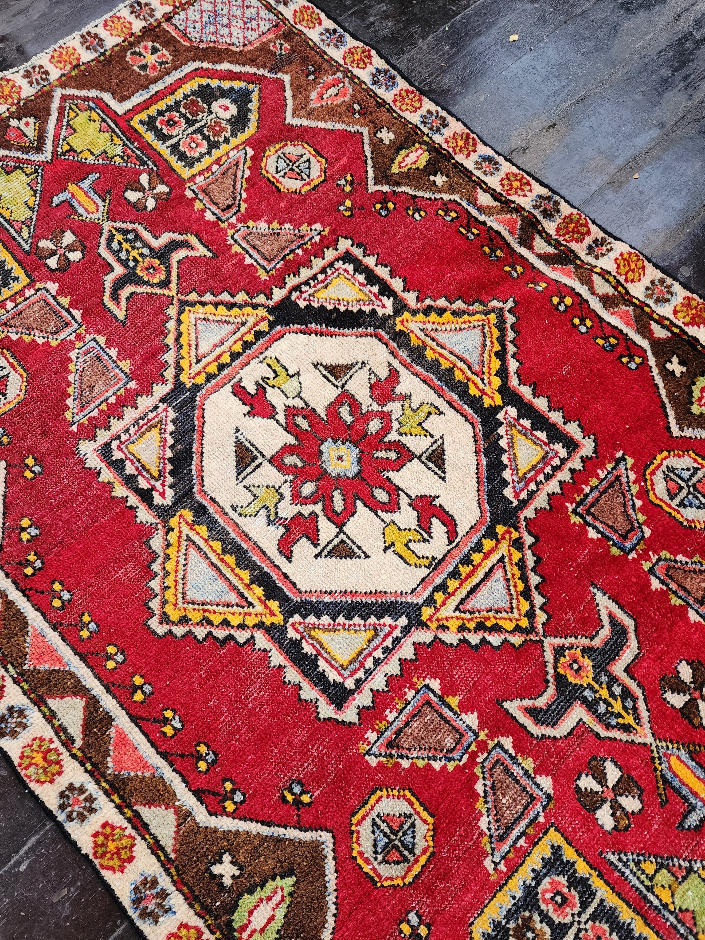 antique Anatolian Wool Small Rug — back view
