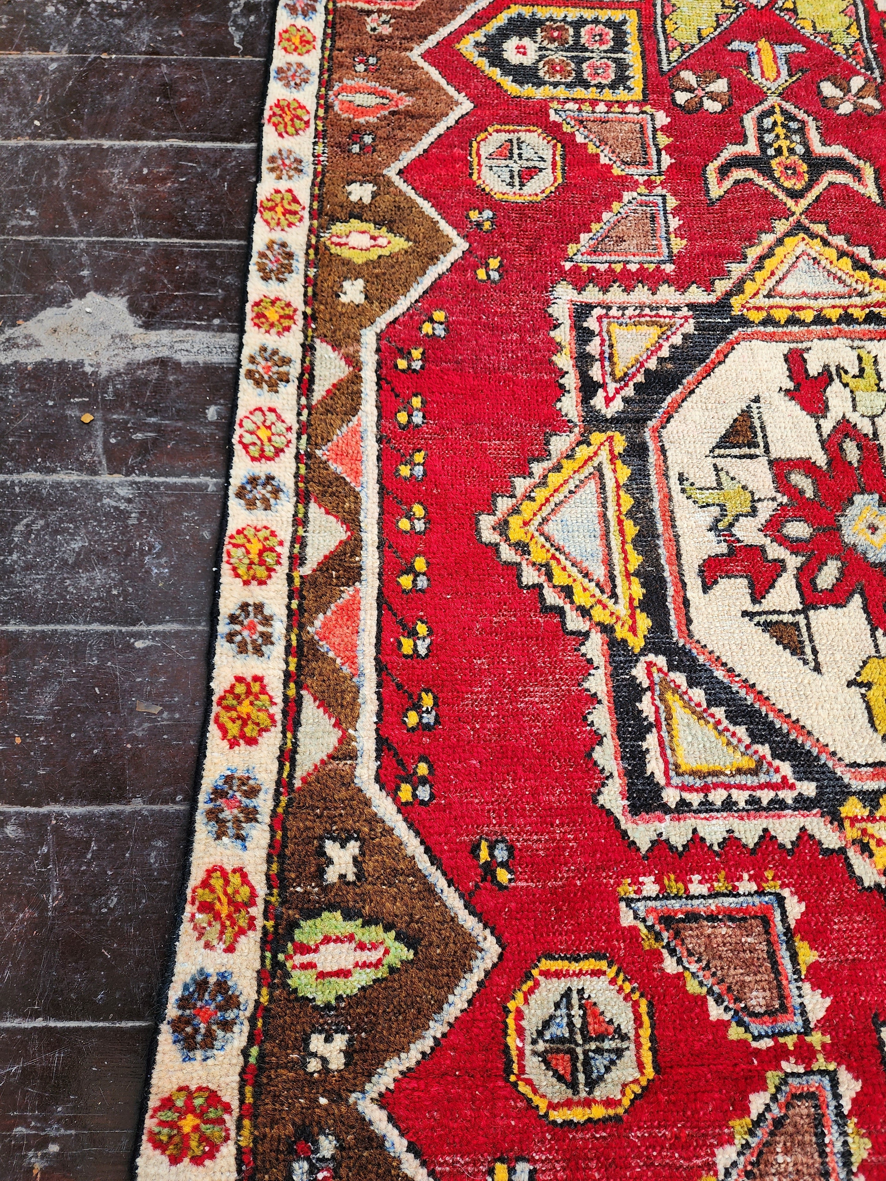antique Anatolian Wool Small Rug — in setting