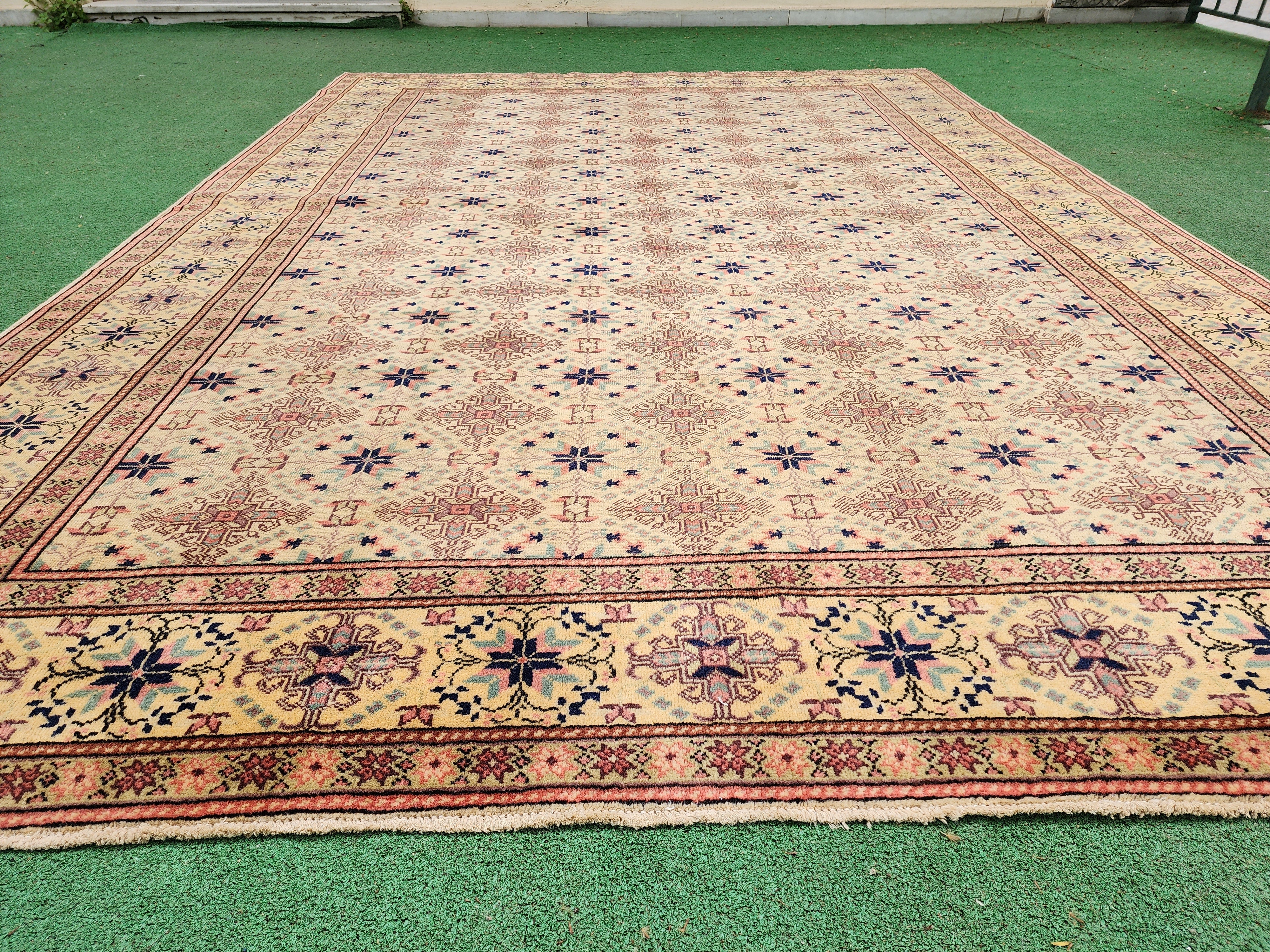 vintage Kayseri Wool Large Area Rug — styled view