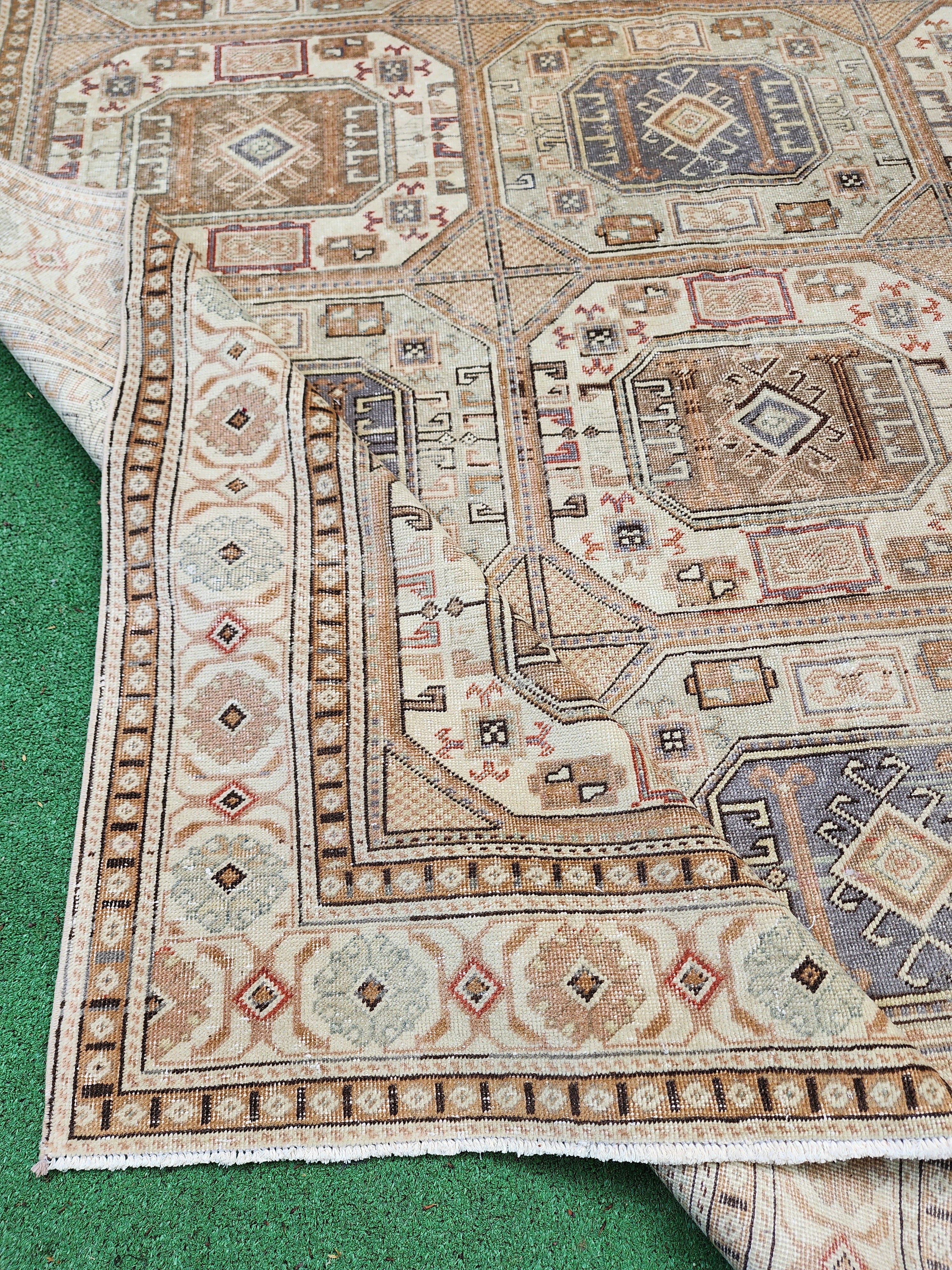 antique Kayseri Wool Large Area Rug — styled view
