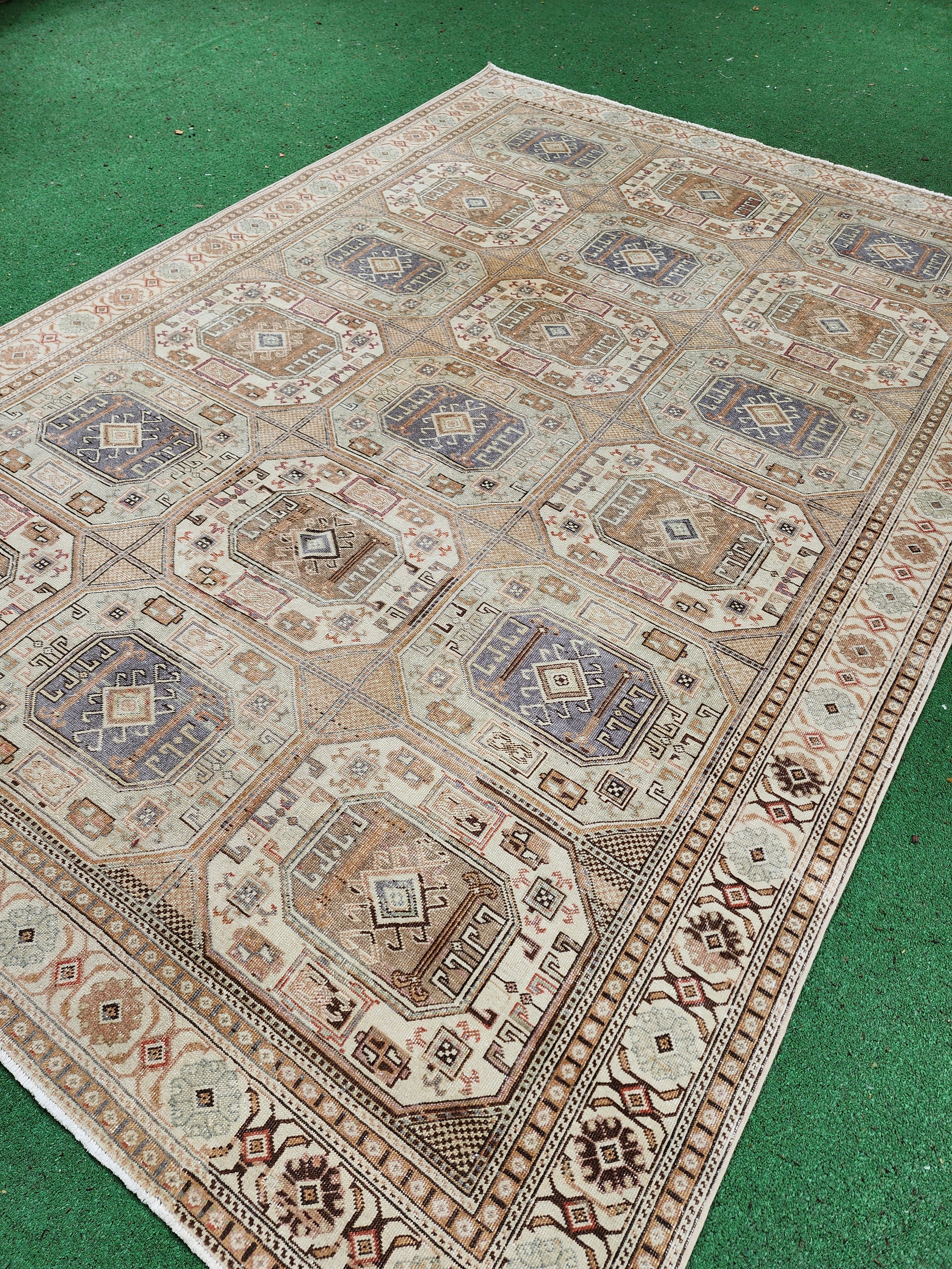 antique Kayseri Wool Large Area Rug — detail texture