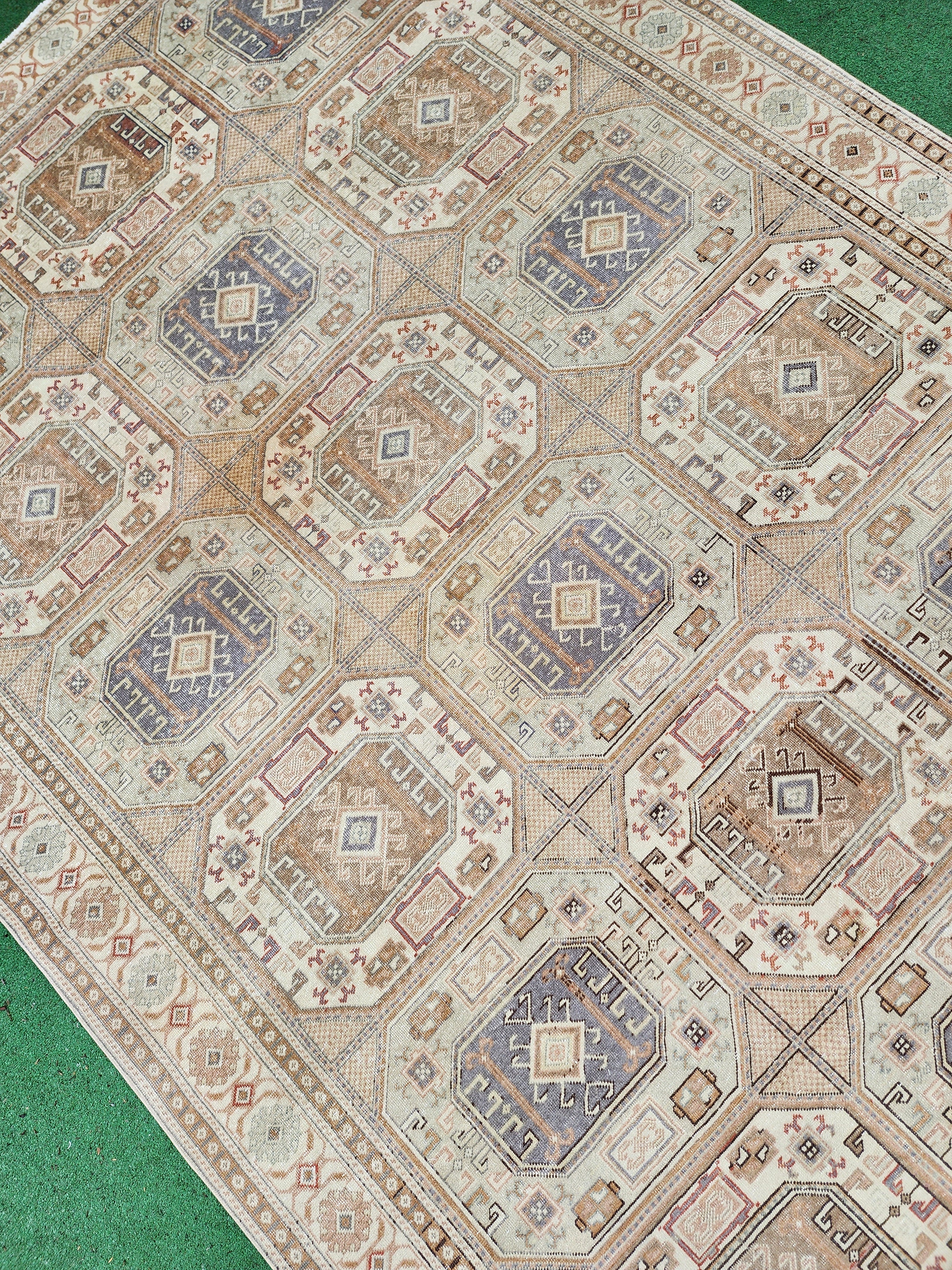 antique Kayseri Wool Large Area Rug — in setting