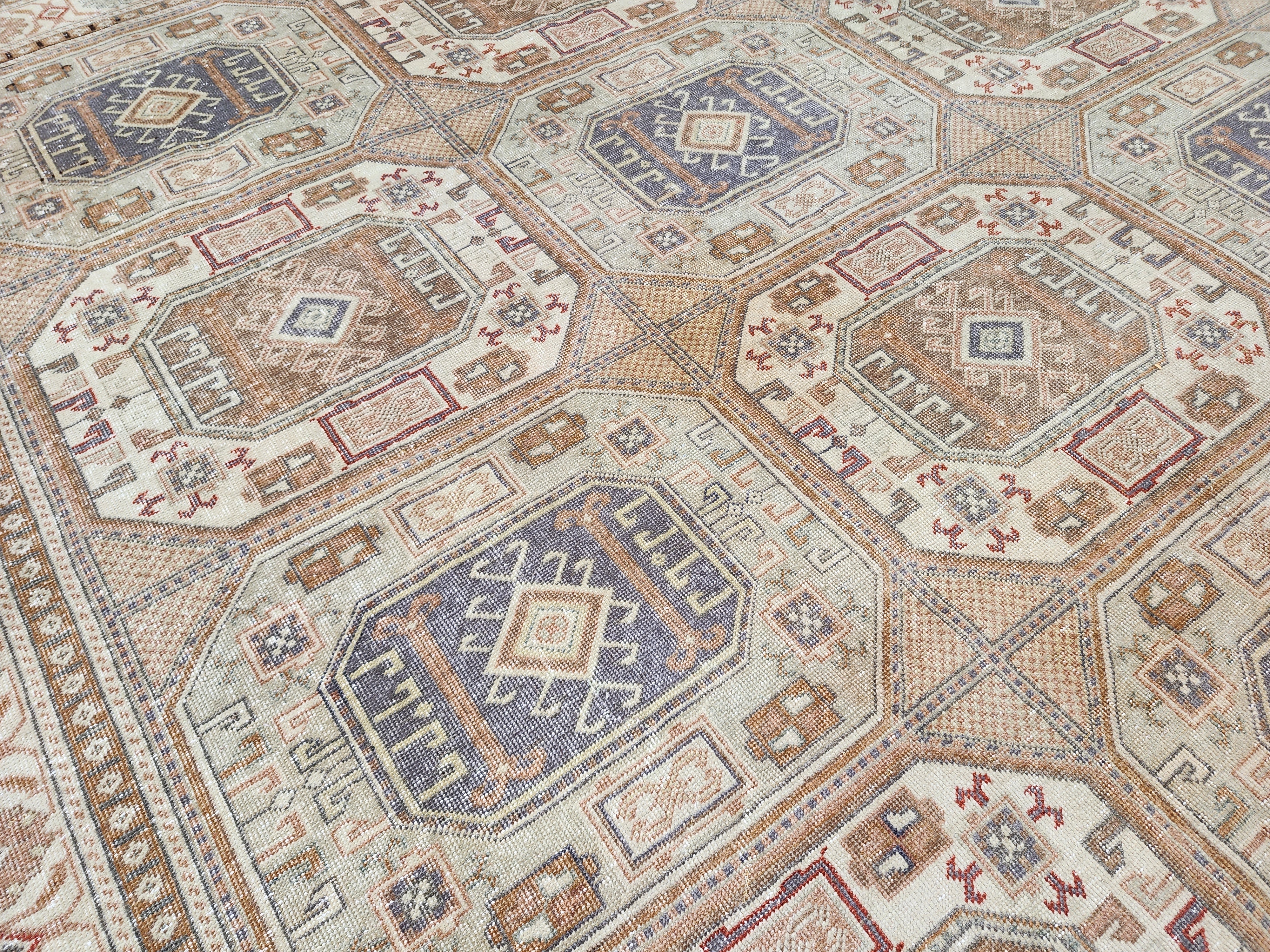 antique Kayseri Wool Large Area Rug — edge weave