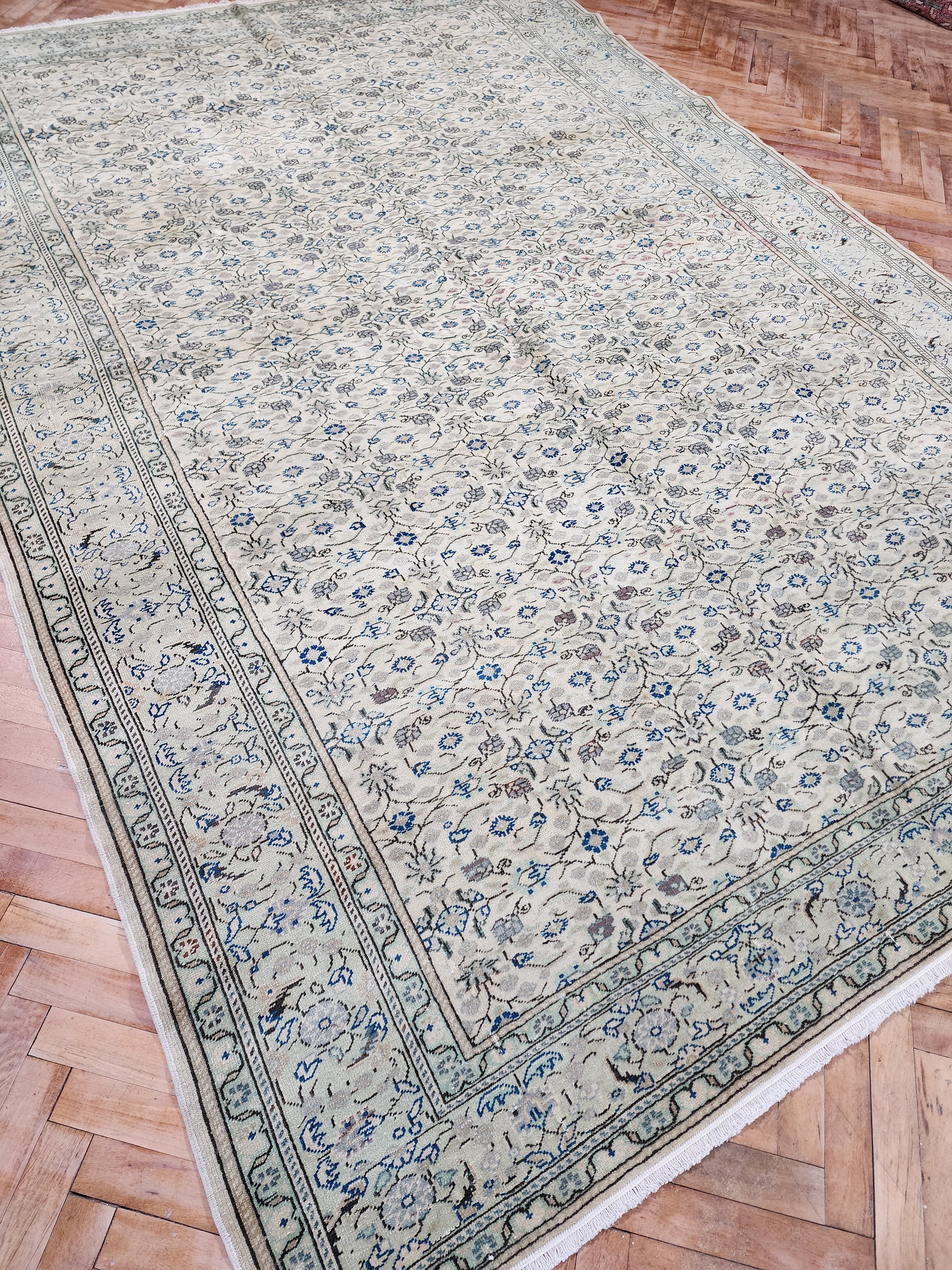 vintage Kayseri Wool Large Area Rug — back view