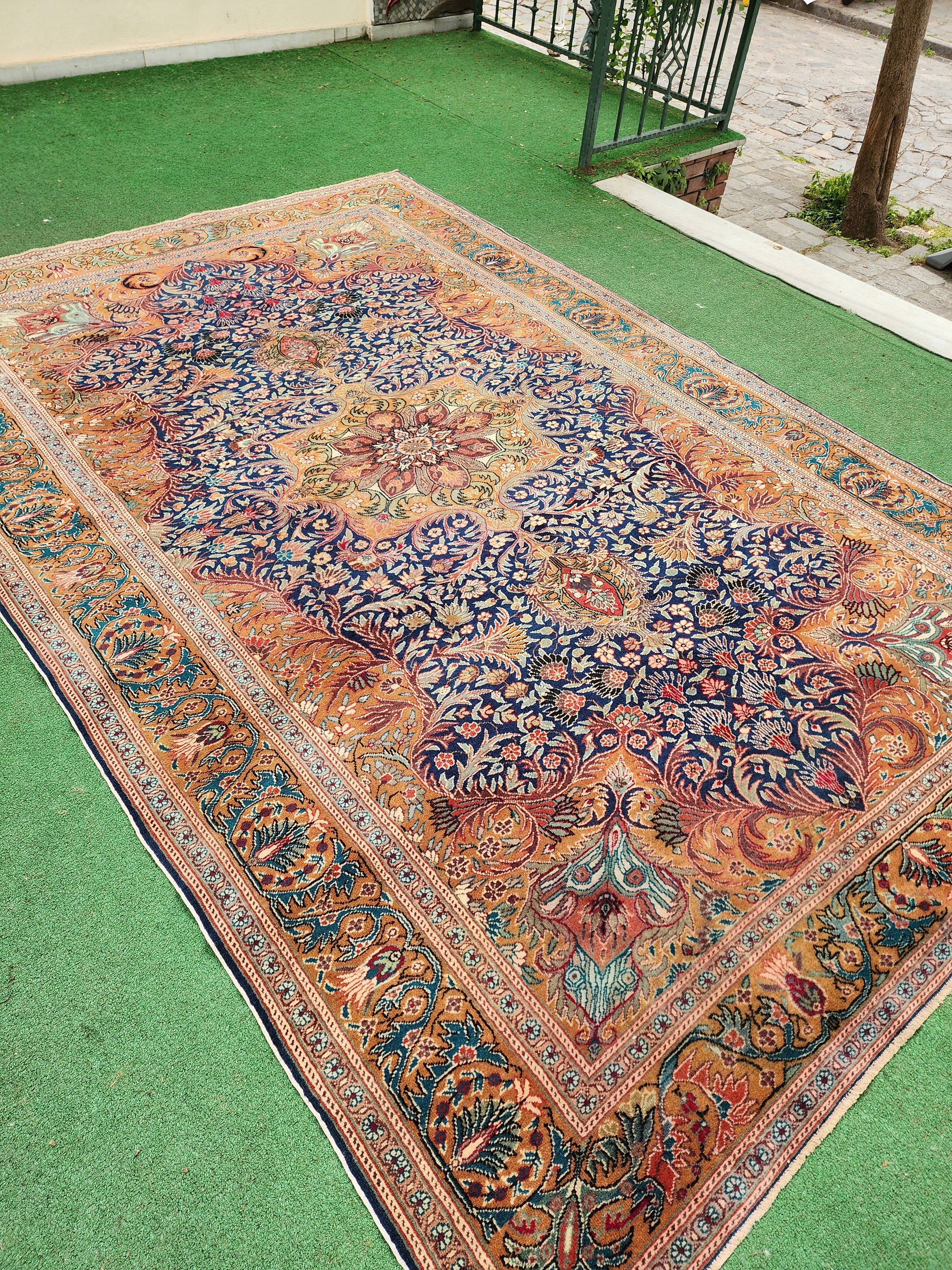 vintage Anatolian Wool Large Area Rug — in setting
