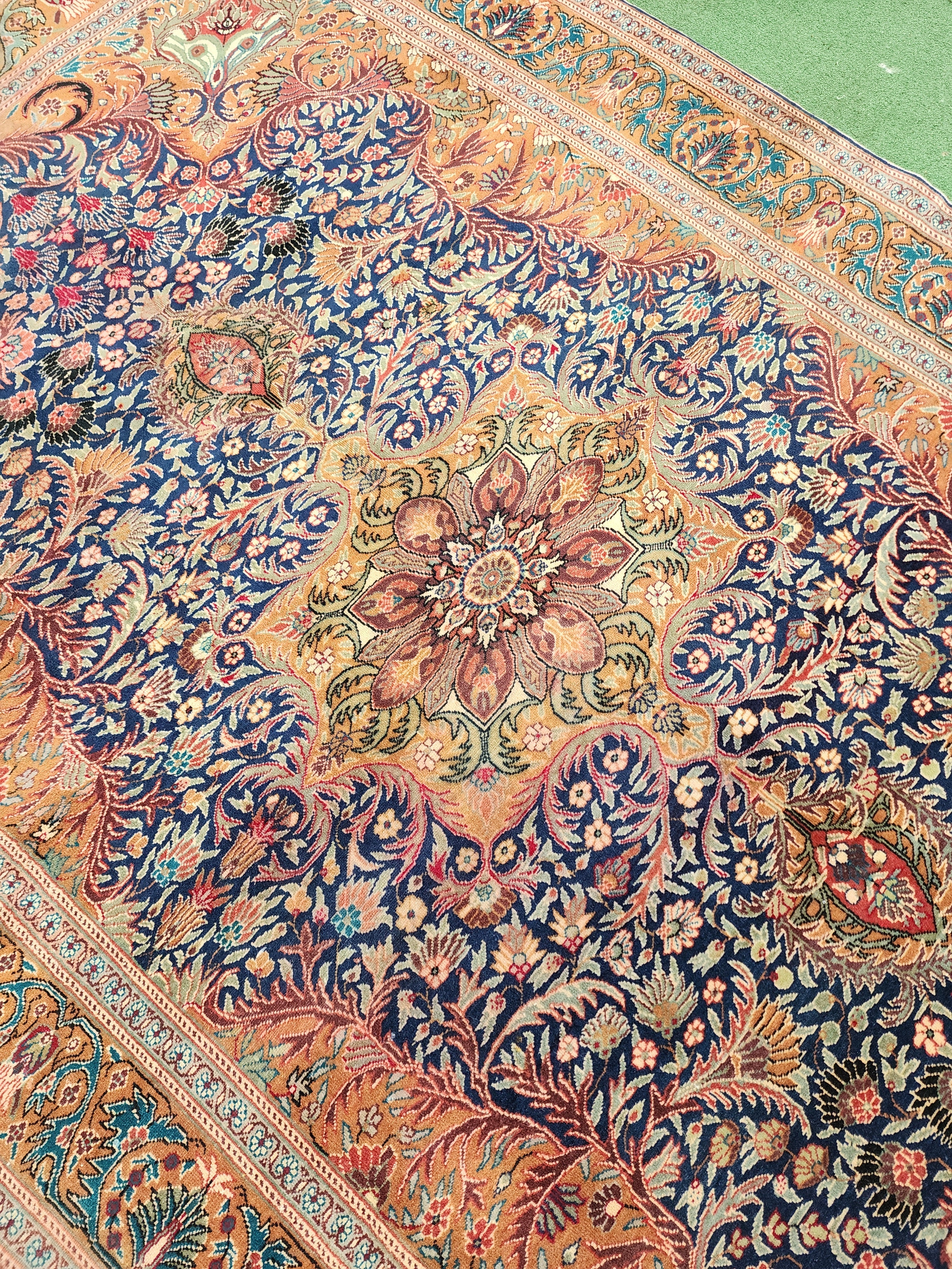 vintage Anatolian Wool Large Area Rug — corner detail