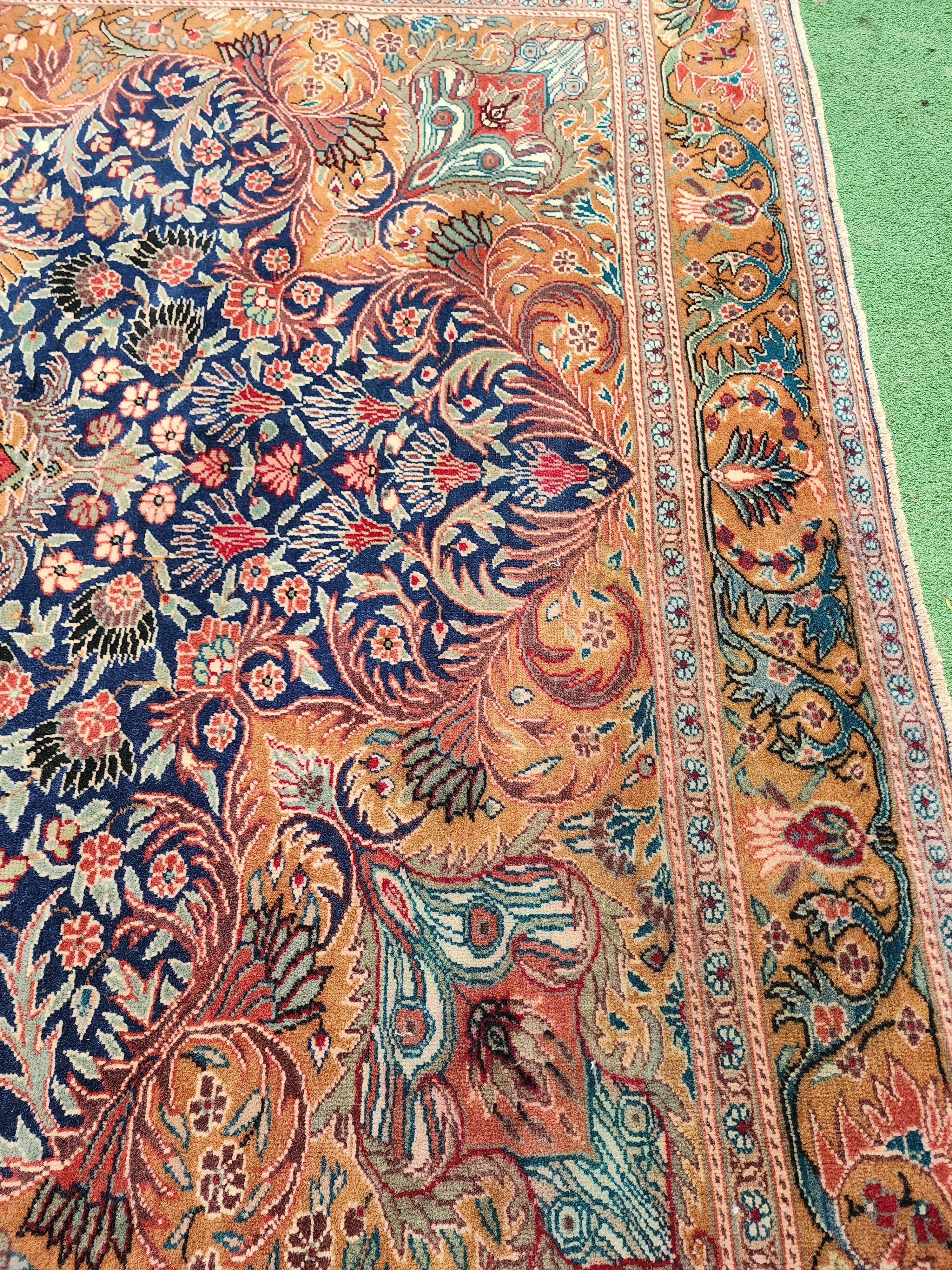 vintage Anatolian Wool Large Area Rug — edge weave