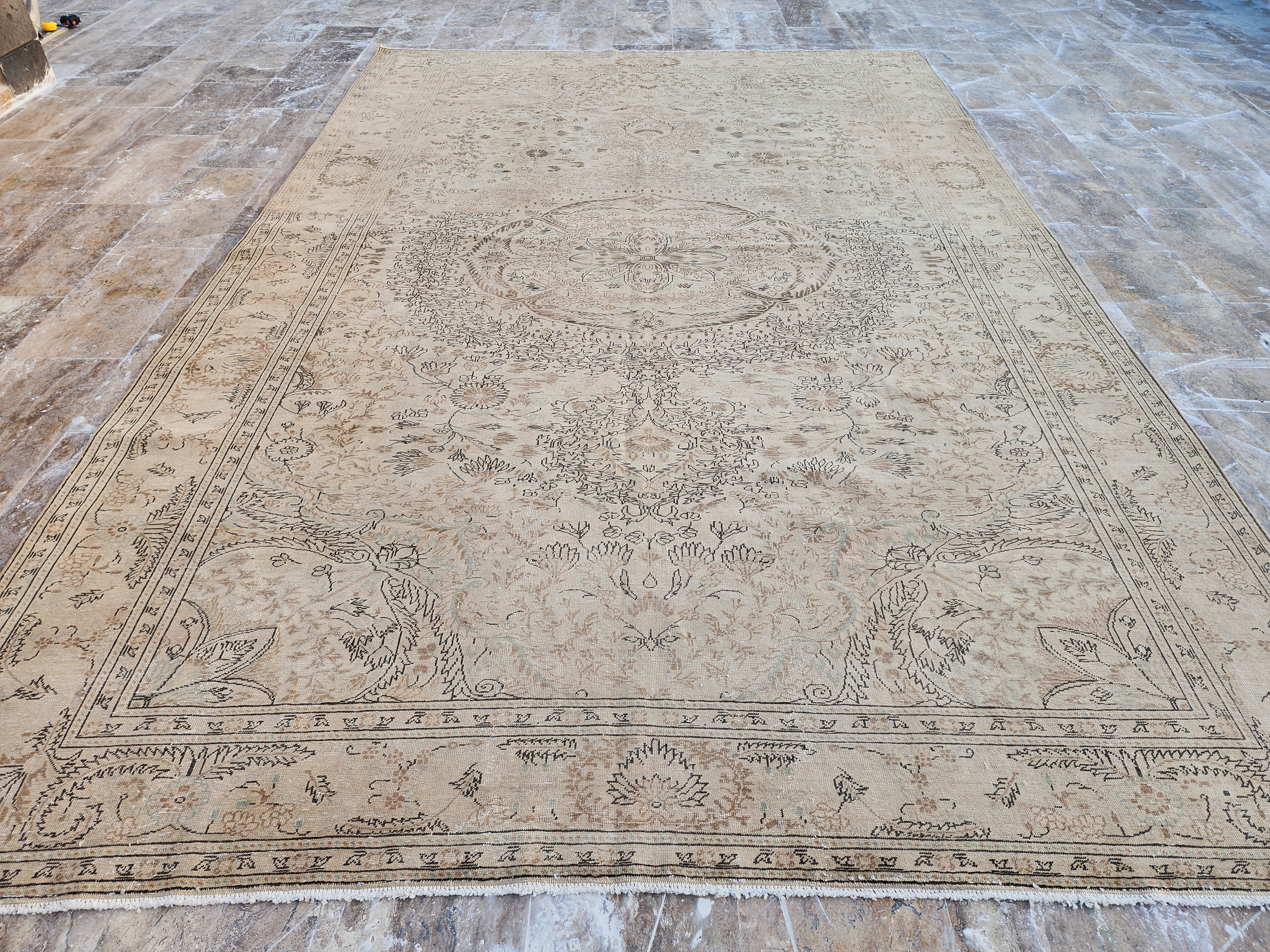 vintage Anatolian Large Area Rug — detail texture