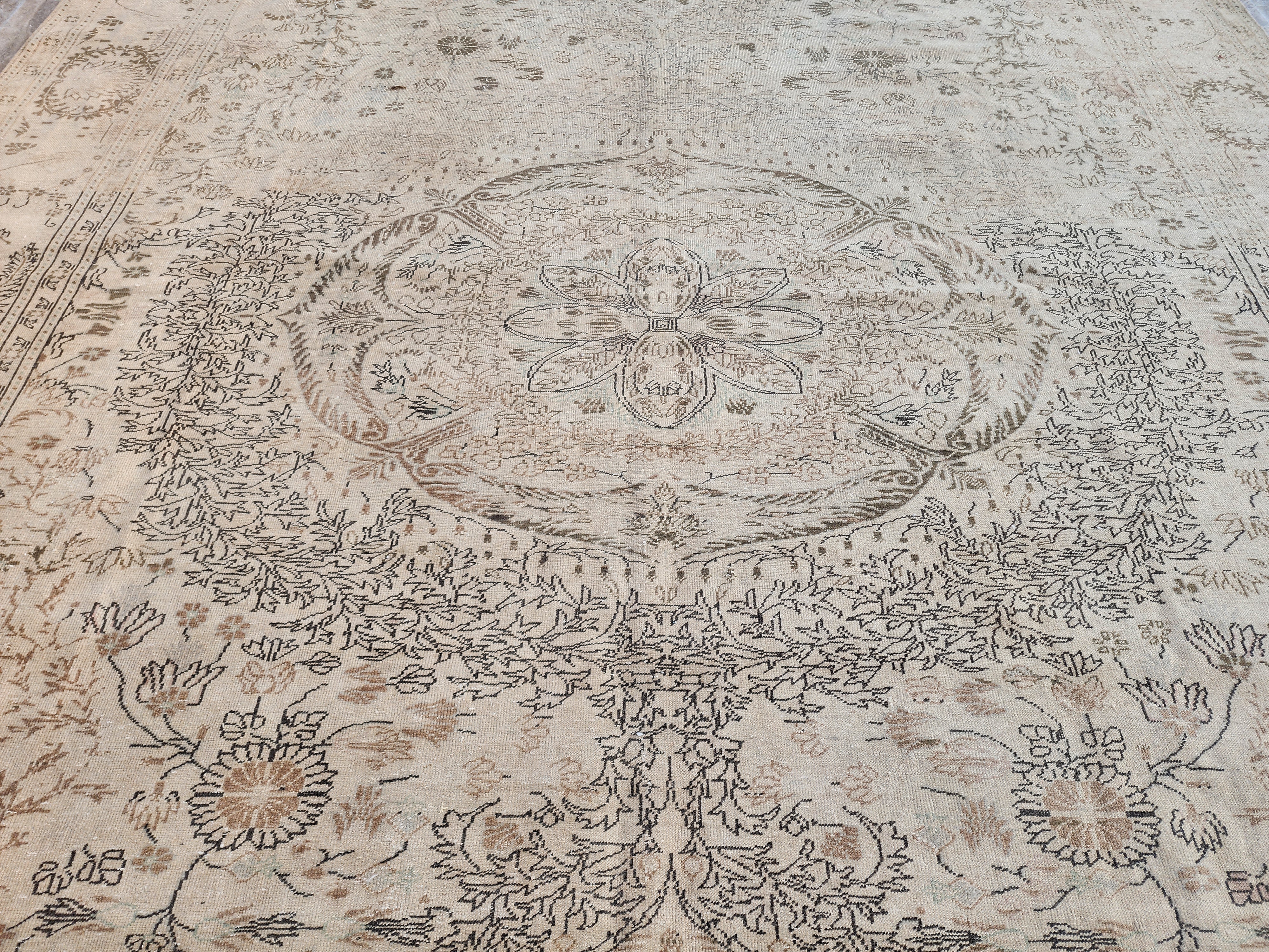 vintage Anatolian Large Area Rug — edge weave