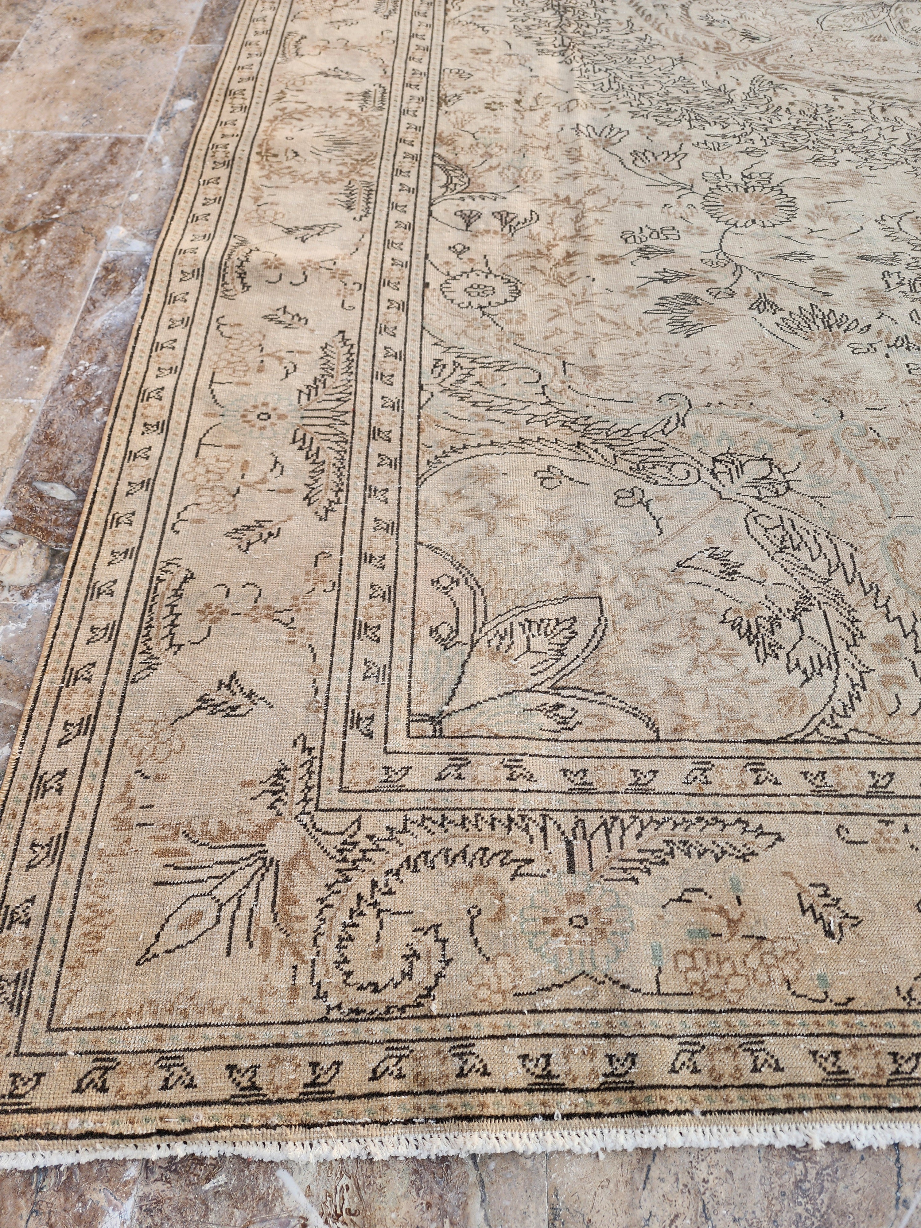 vintage Anatolian Large Area Rug — back view