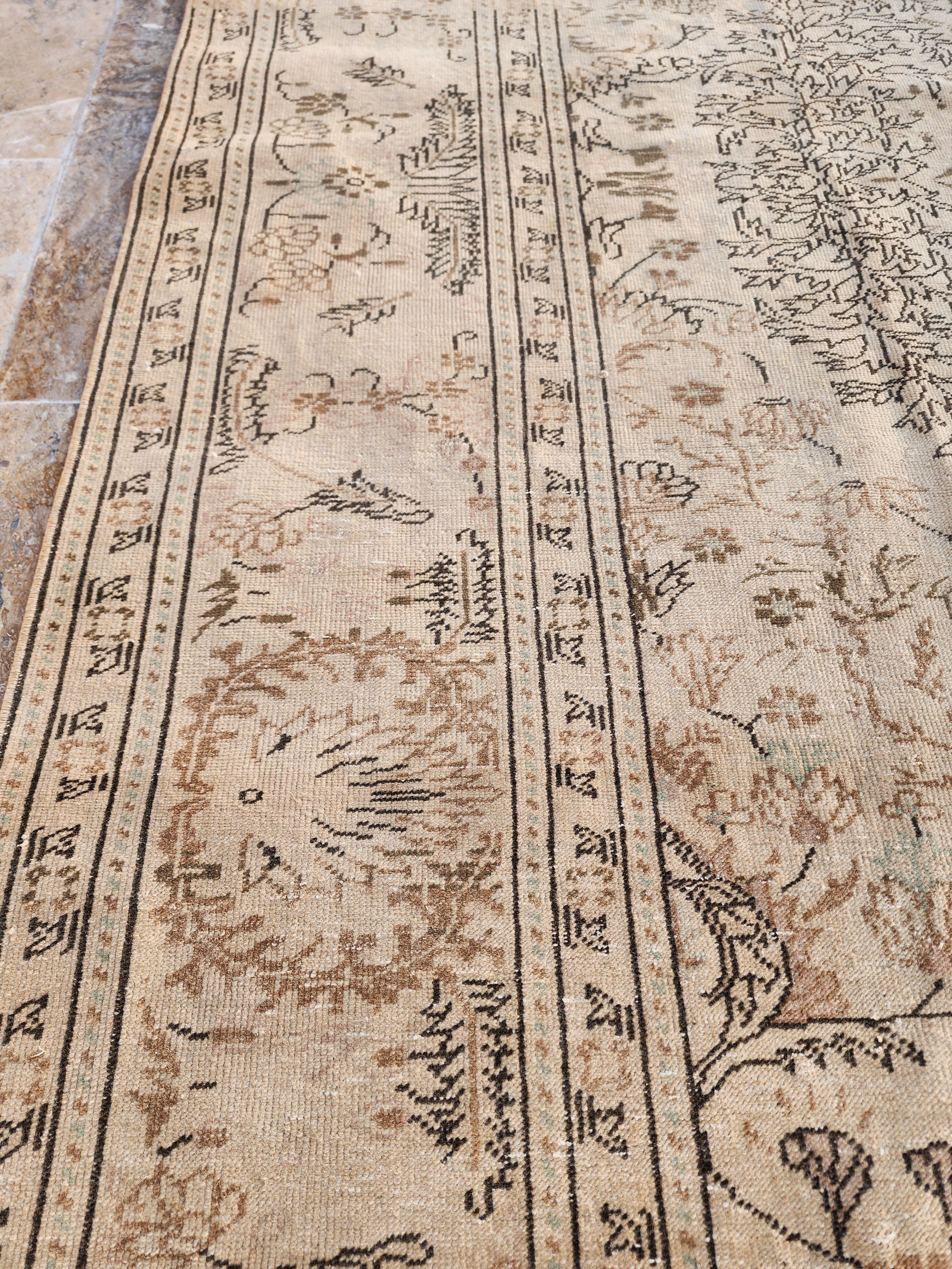 vintage Anatolian Large Area Rug — pile detail
