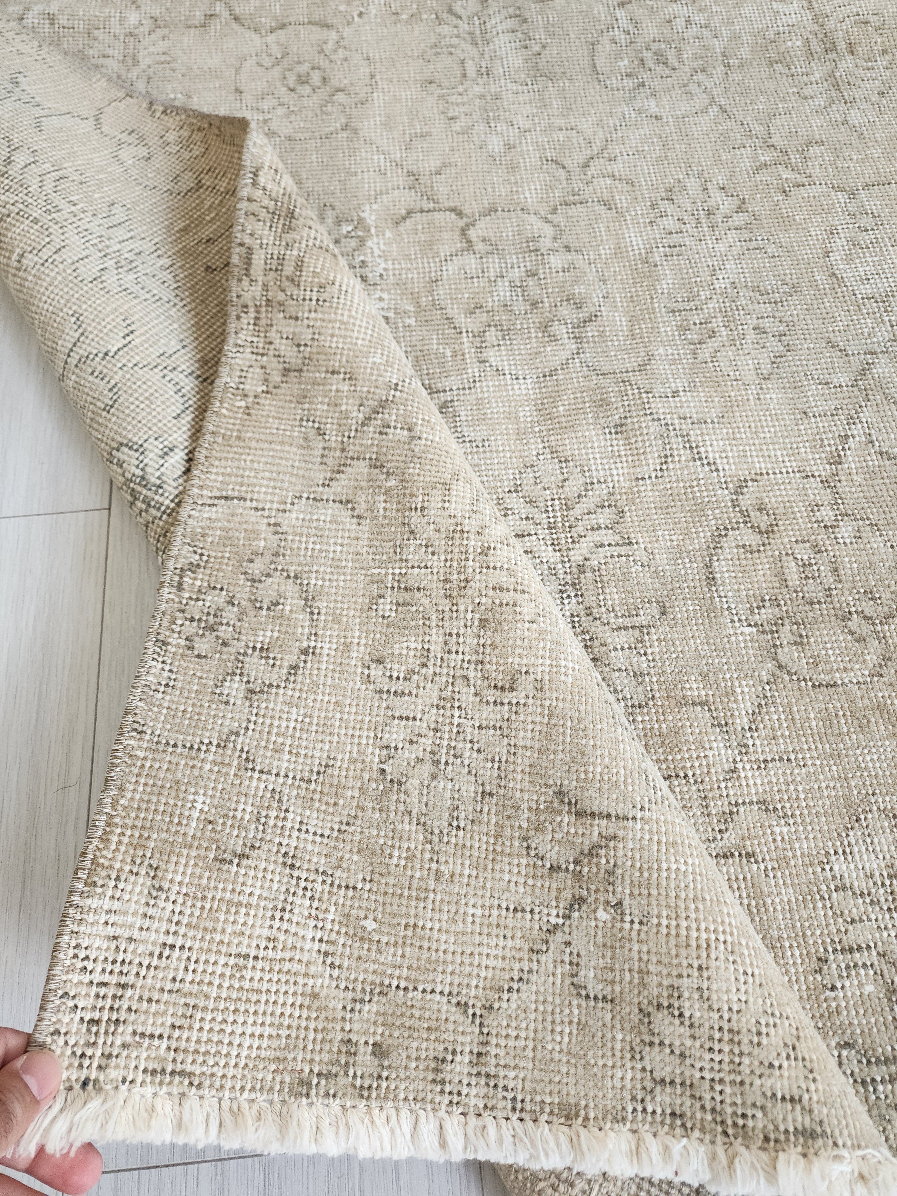 vintage Anatolian Wool Small Rug — back view