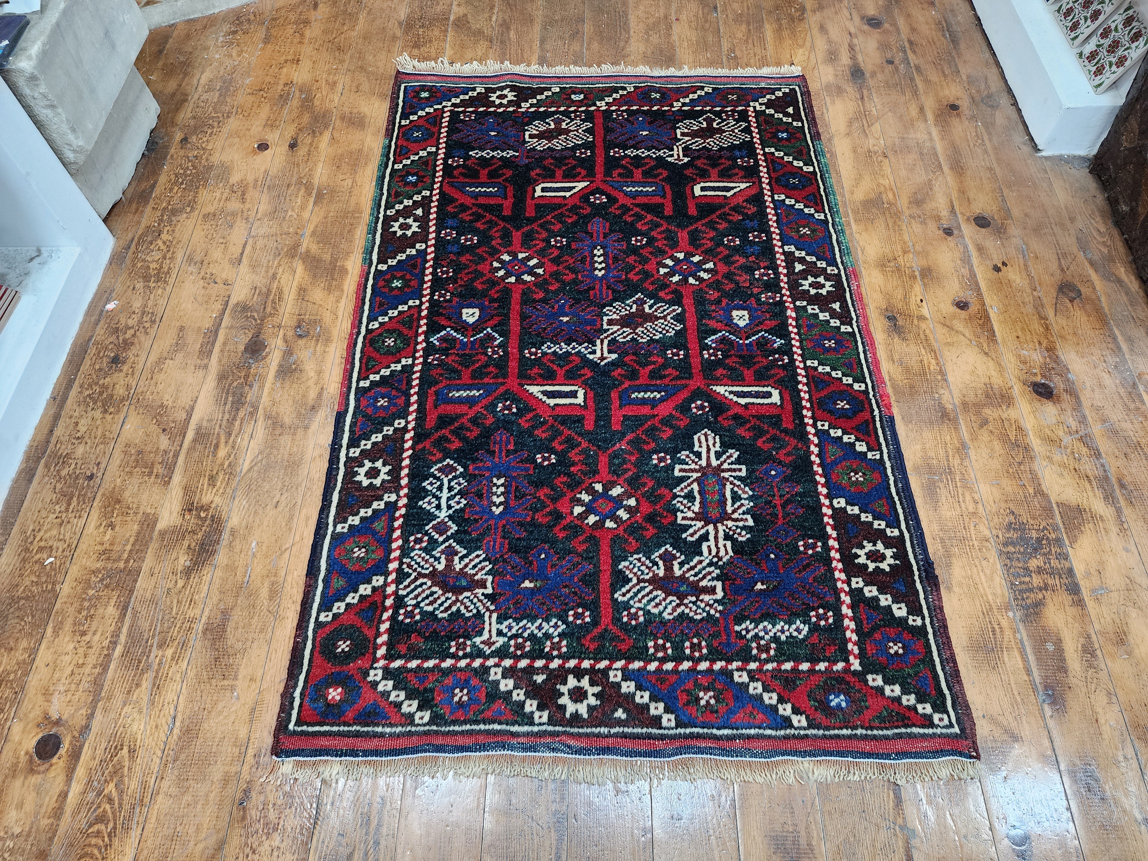 vintage Tribal Wool Small Rug — detail texture