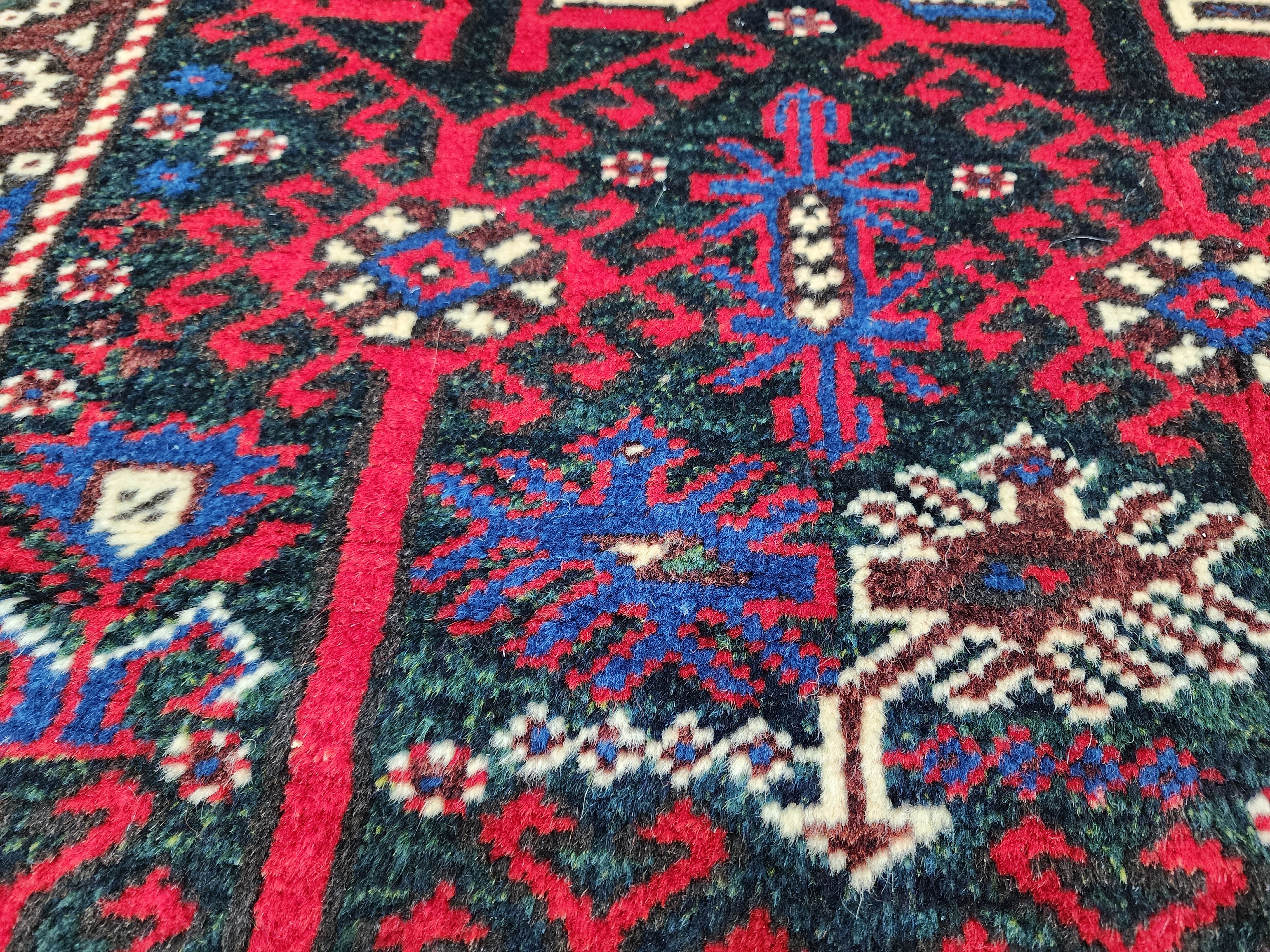 vintage Tribal Wool Small Rug — pattern close-up