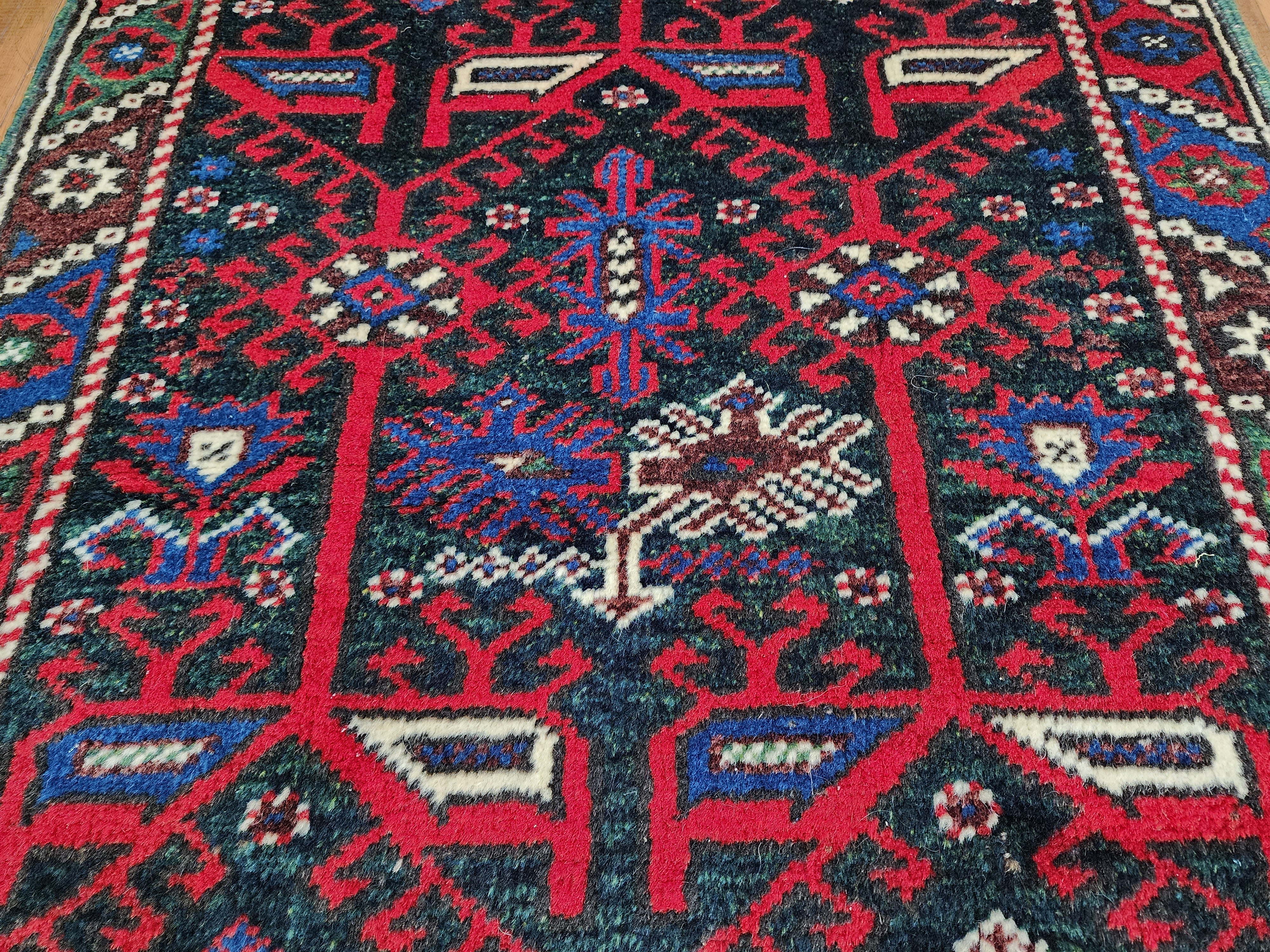 vintage Tribal Wool Small Rug — pile detail