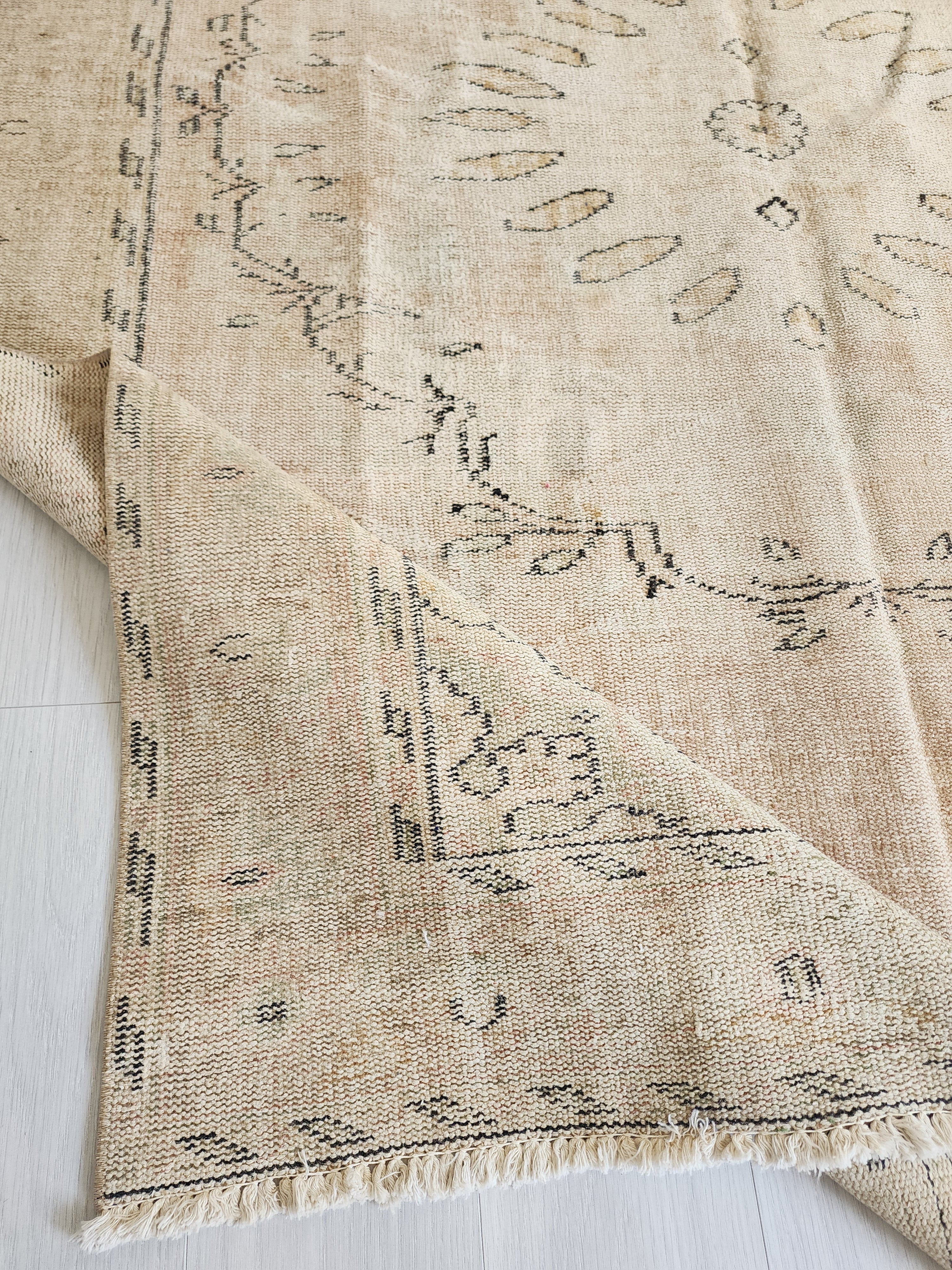 vintage Anatolian Wool Area Rug — back view