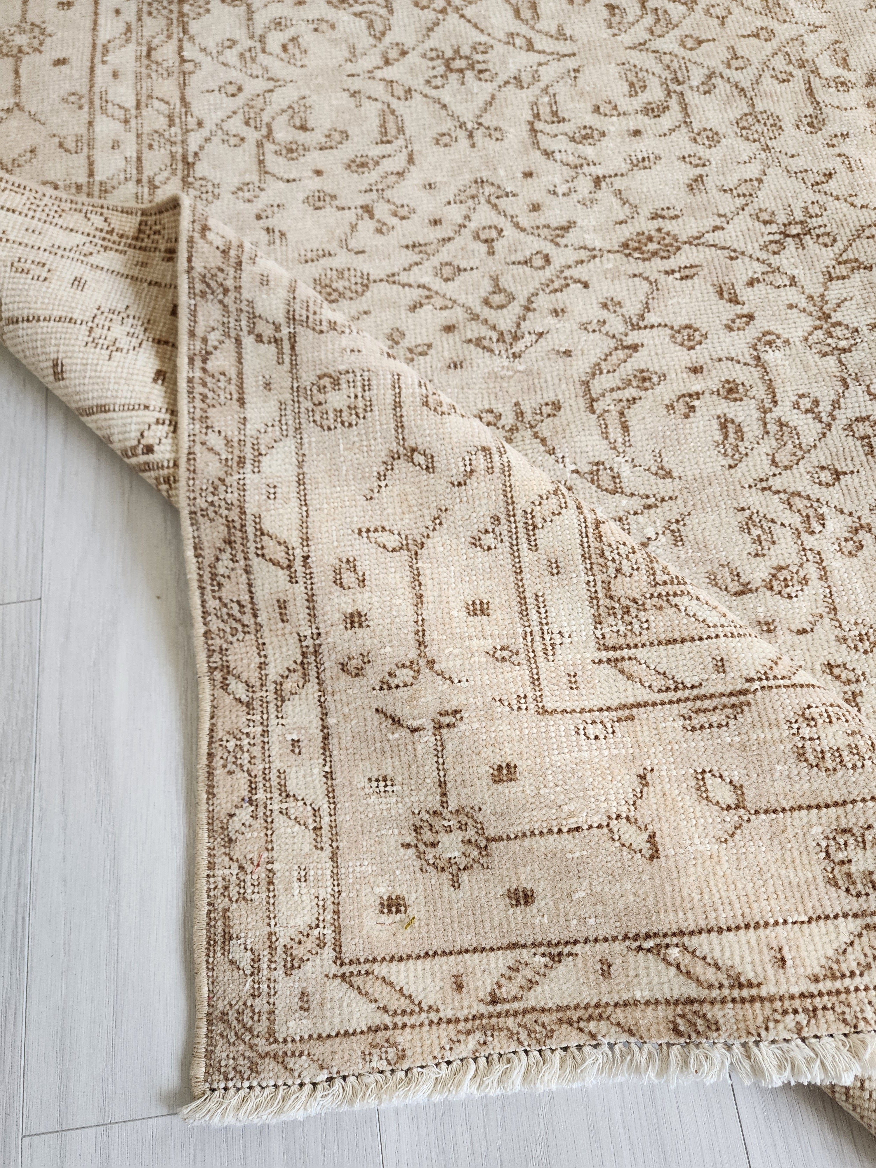 vintage Kayseri Wool Area Rug — back view