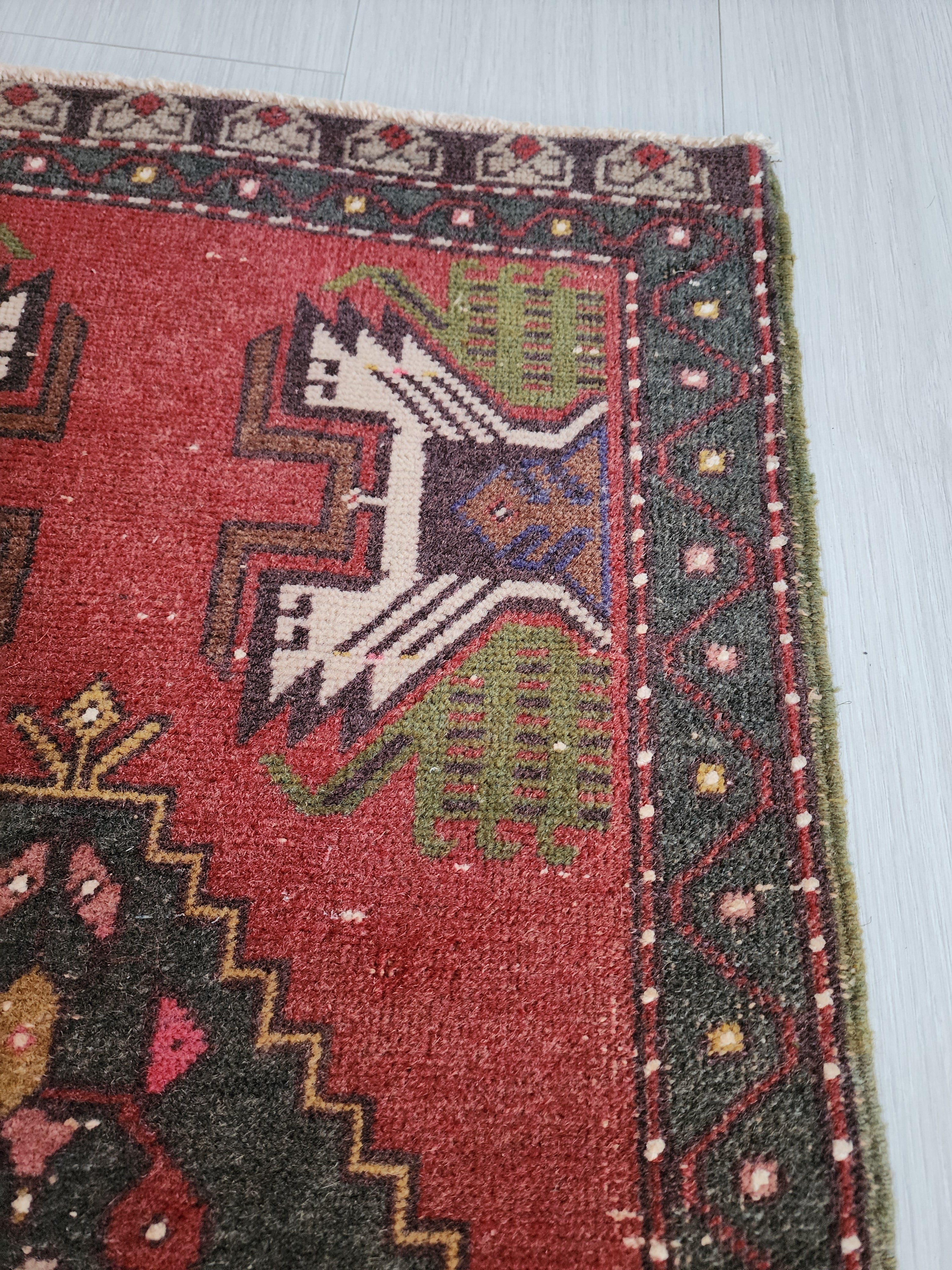 antique Oushak Small Rug — styled view