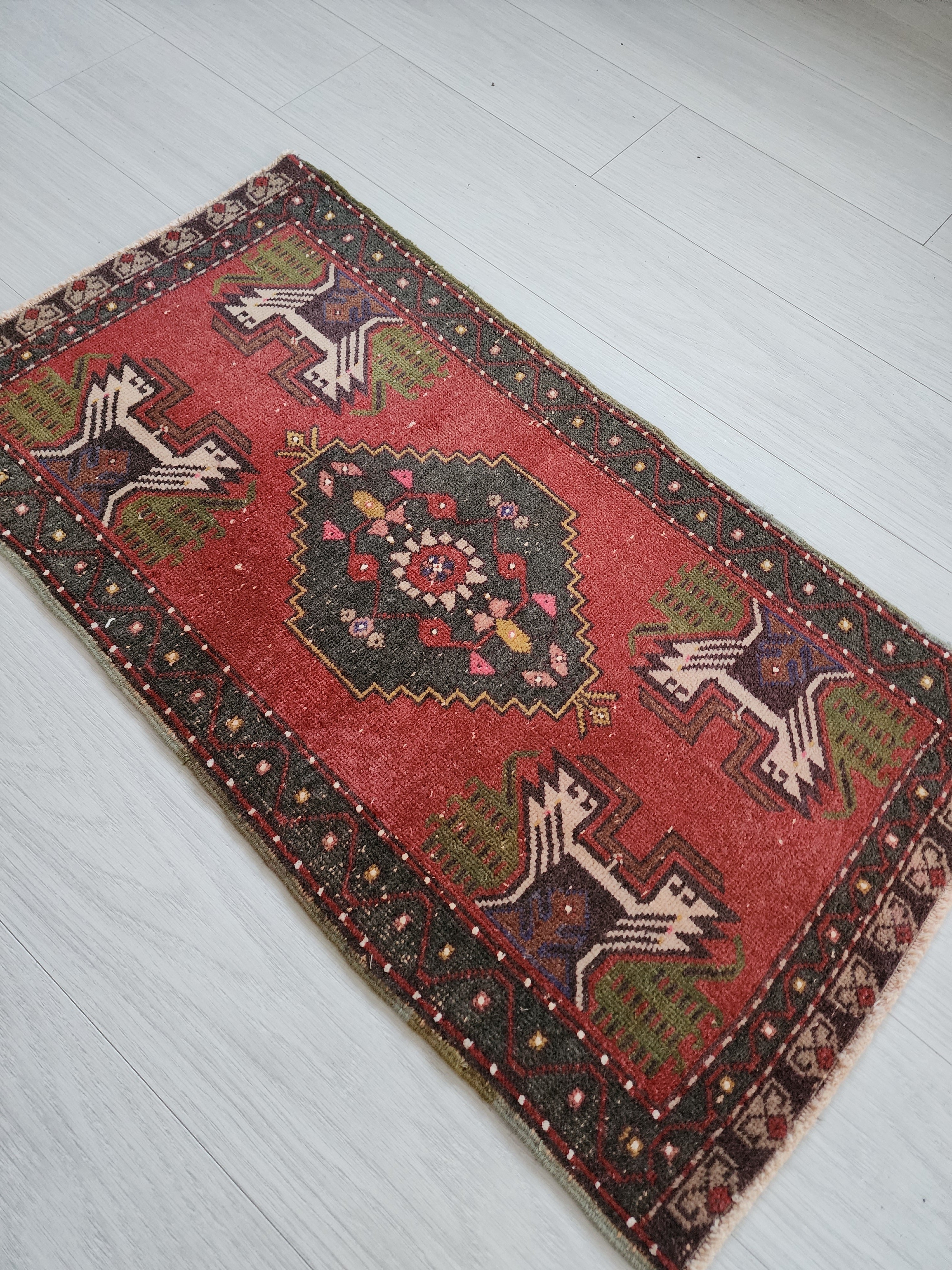 antique Oushak Small Rug — in setting
