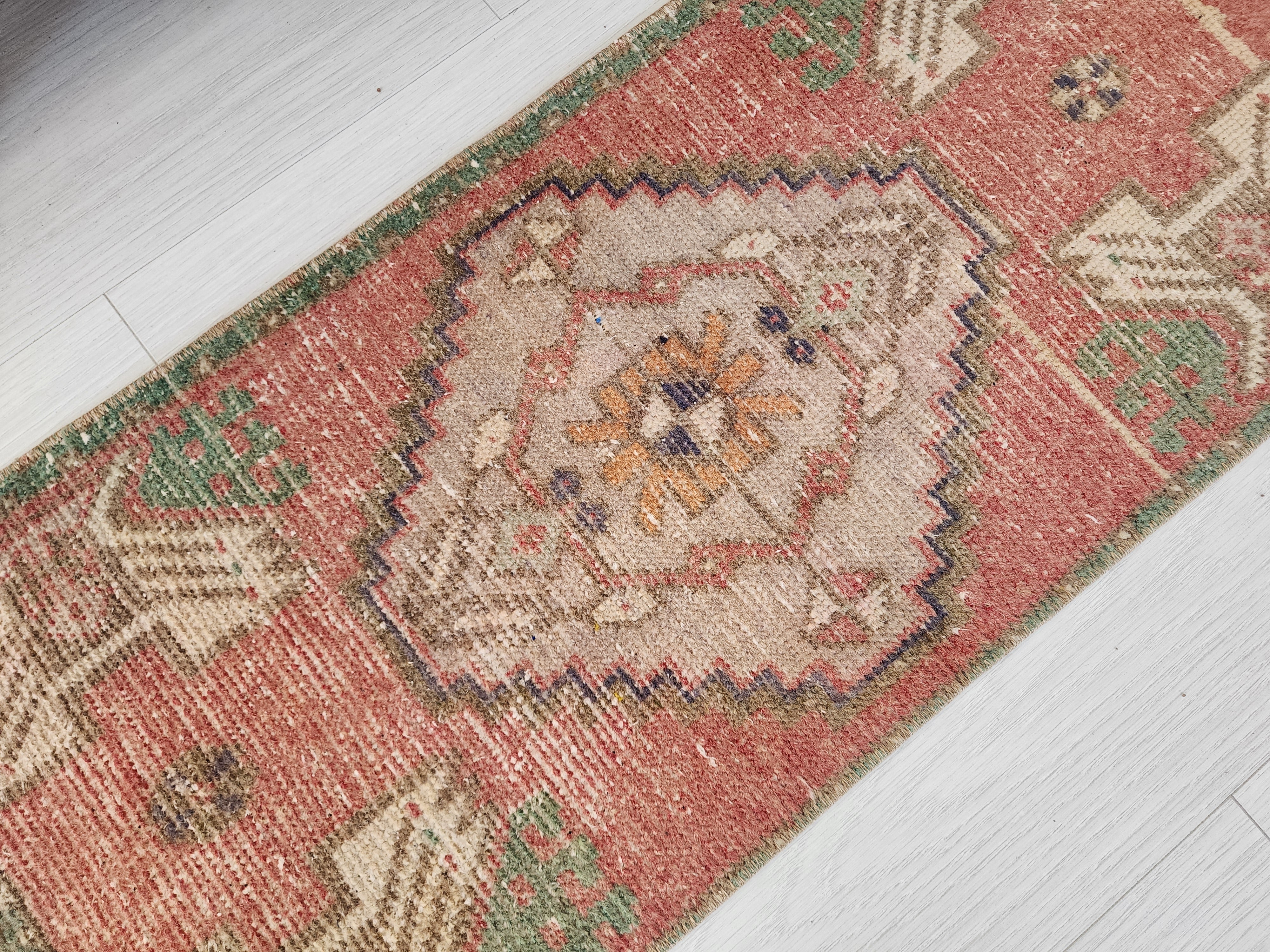 vintage Anatolian Wool Small Rug — detail texture
