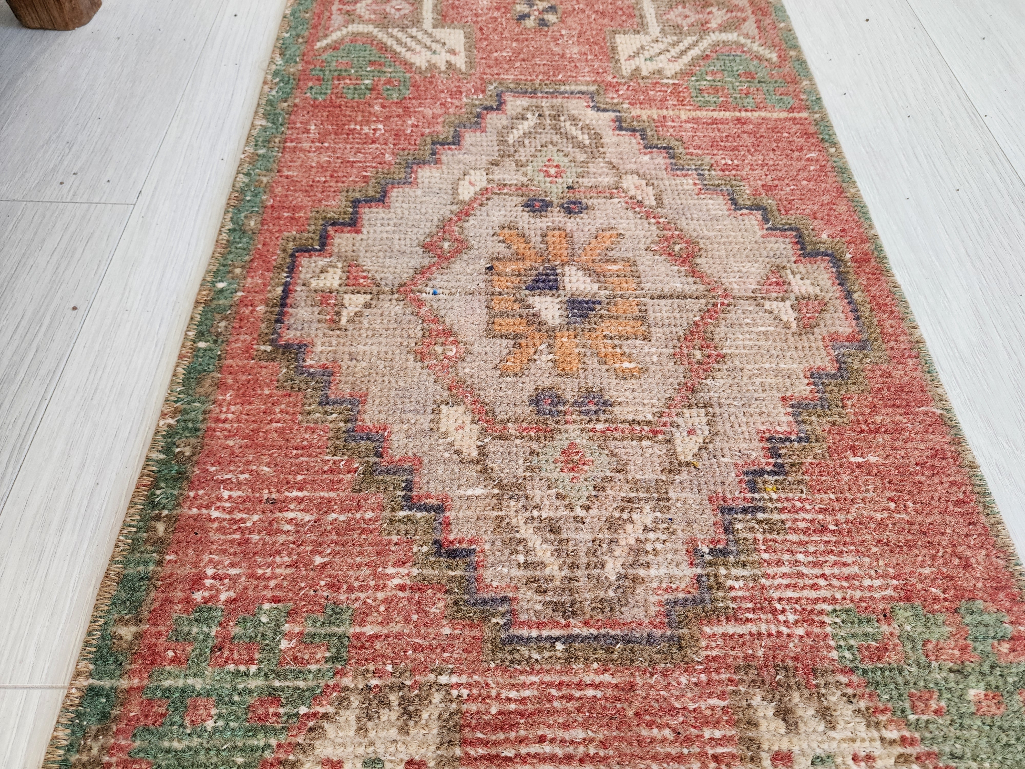 vintage Anatolian Wool Small Rug — in setting