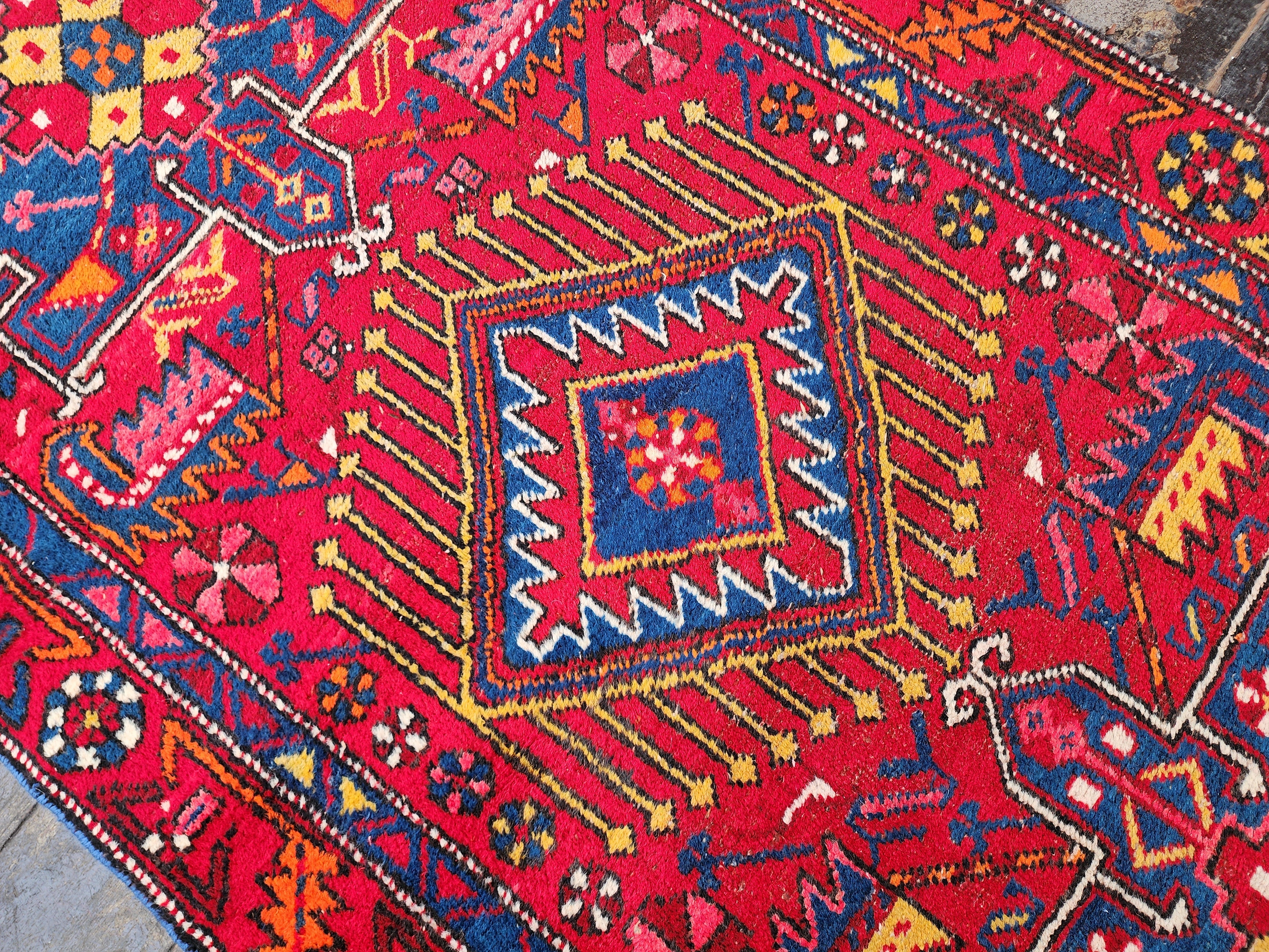 antique Persian Runner Rug — border pattern