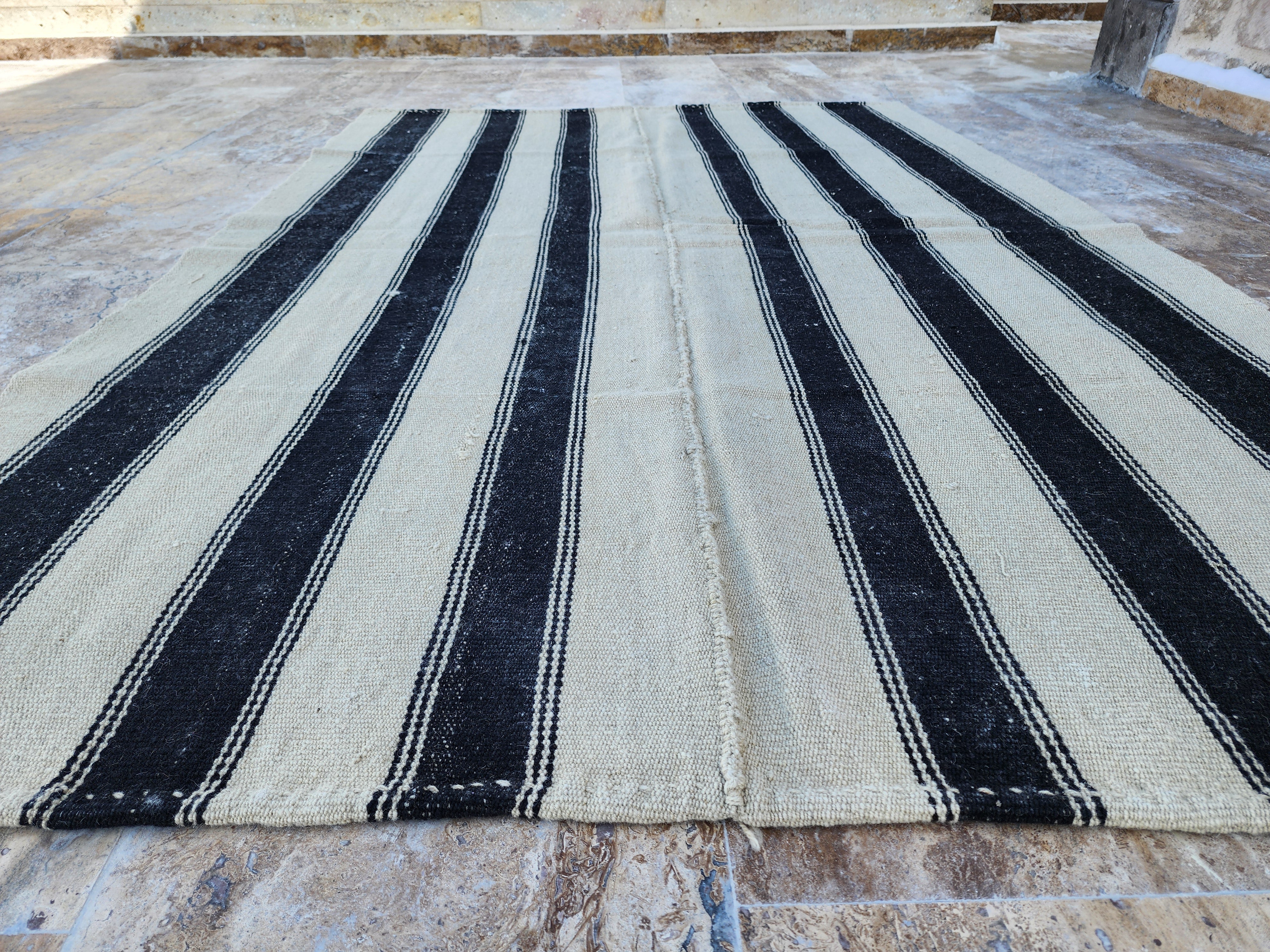 vintage Anatolian Wool Small Rug — pile detail