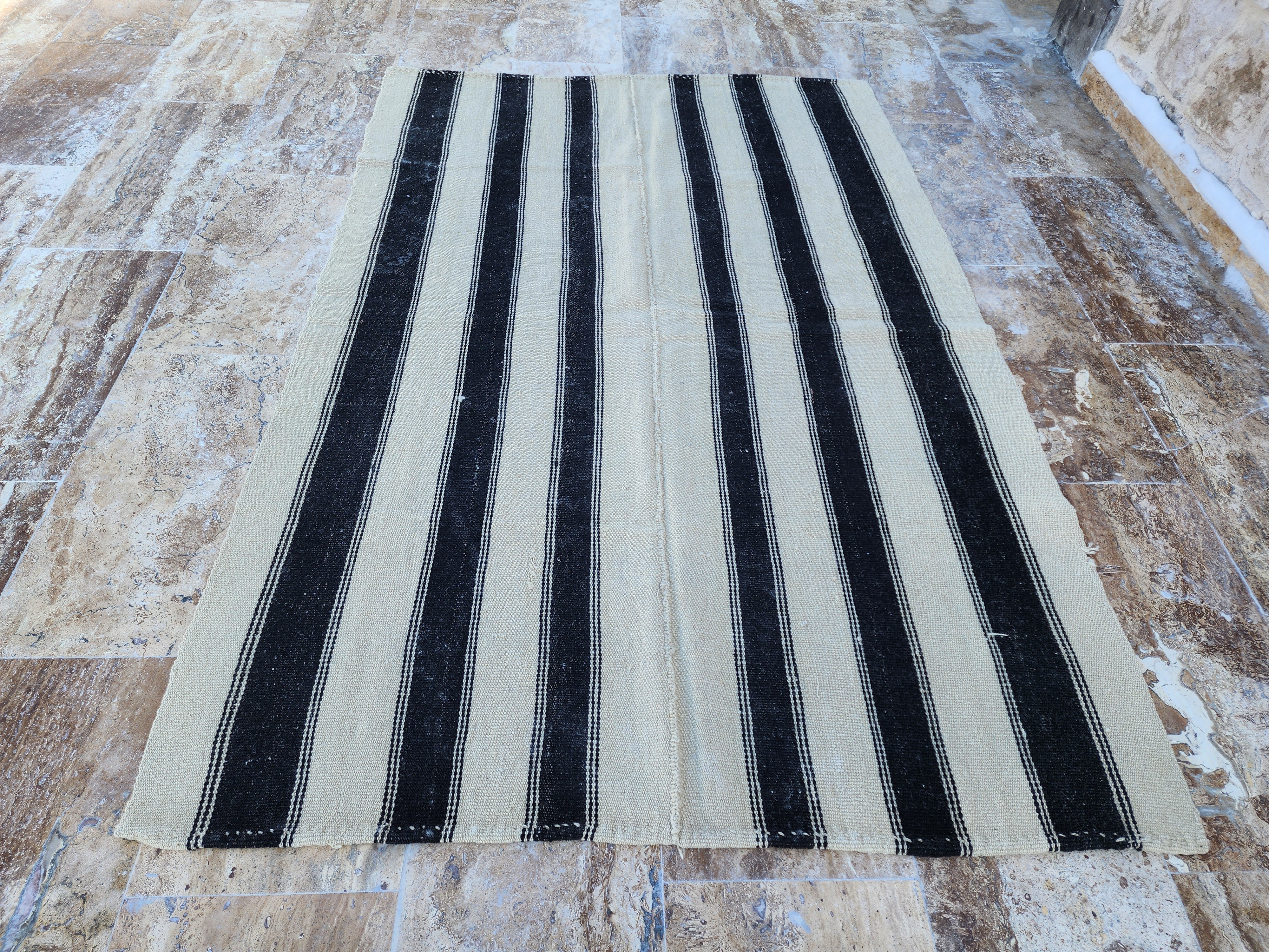 vintage Anatolian Wool Small Rug — detail texture