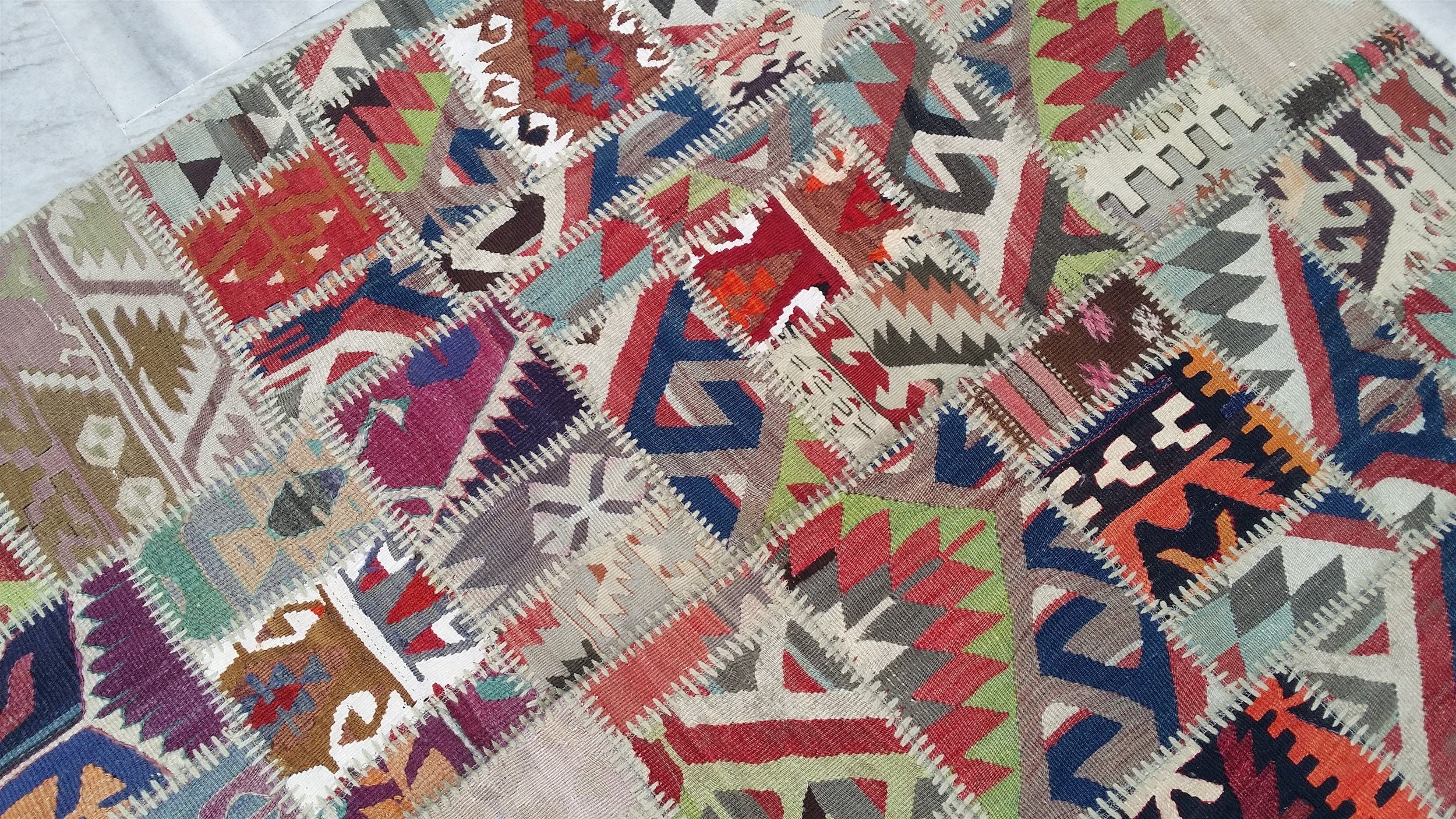 Multicolour Patchwork Kilim Rug 6'3''x4'6''